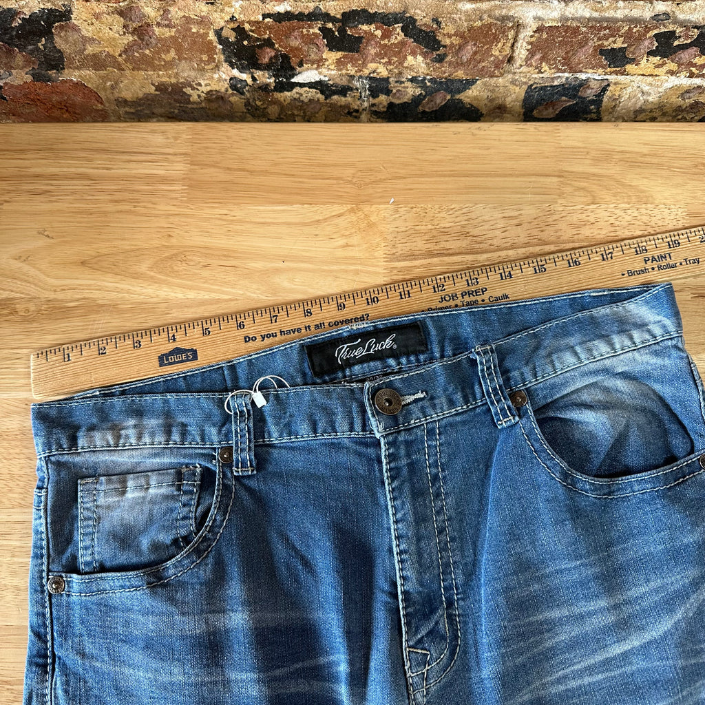 True Luck Mens 34x30 Blue Jeans