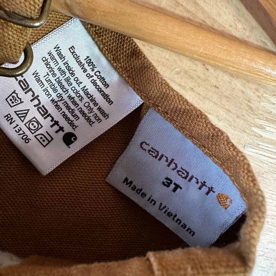 Carhartt Overalls Canvas Brown toddler boys Size 3T Bibs
