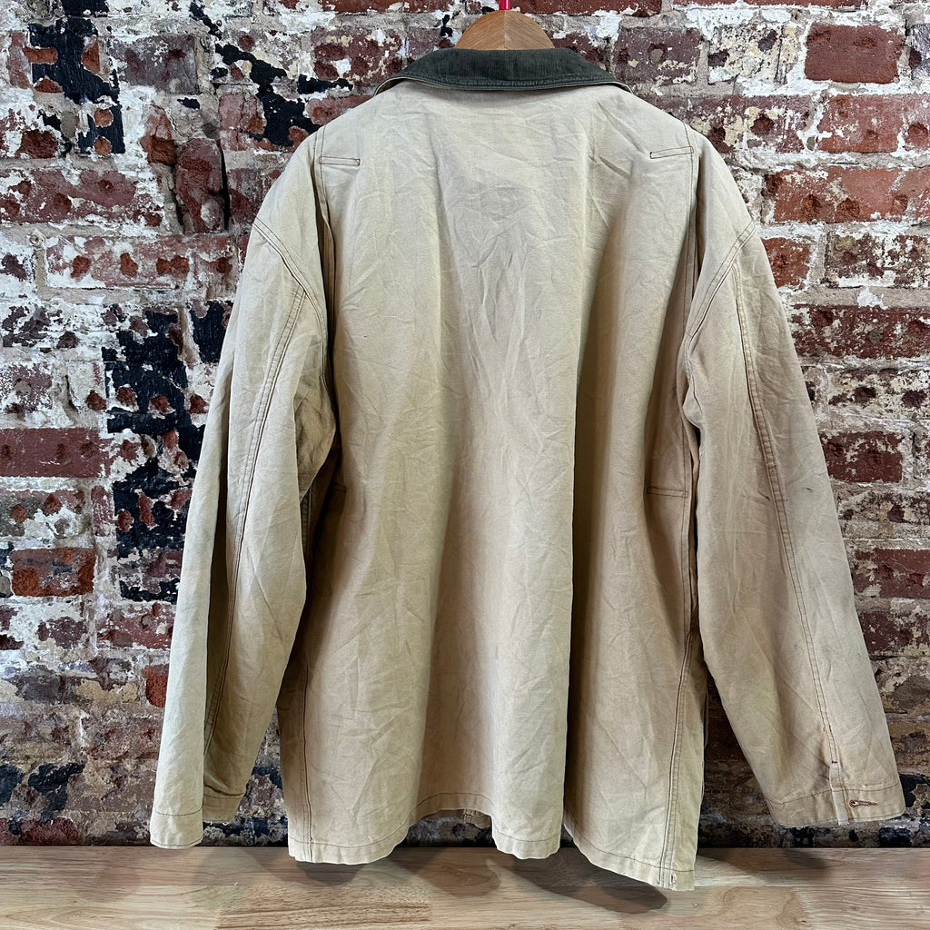 LL Bean Chore Jacket Mens XL Canvas Barn Coat Lined Corduroy Collar XL