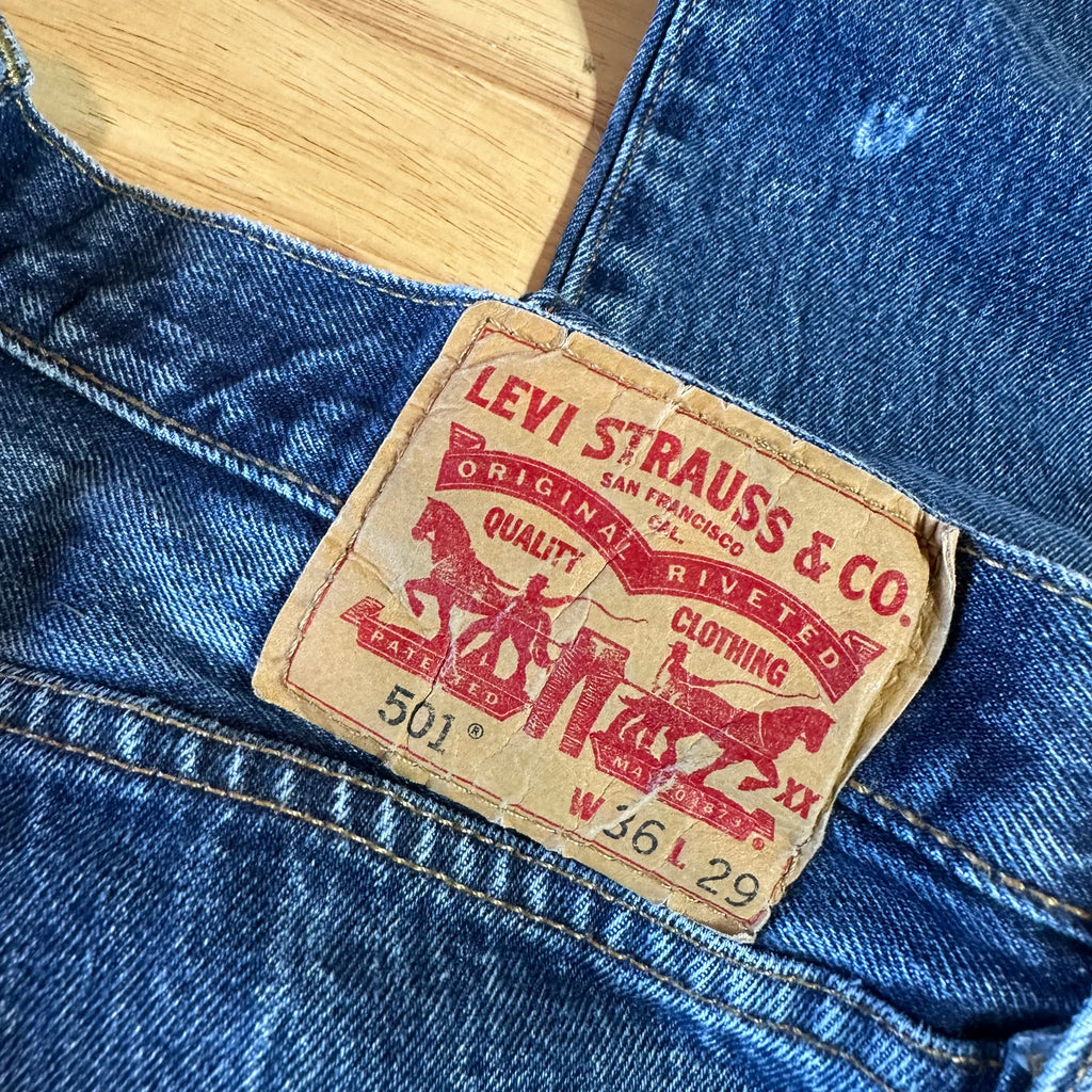 Levis 501 Mens 36x29 Blue Jeans