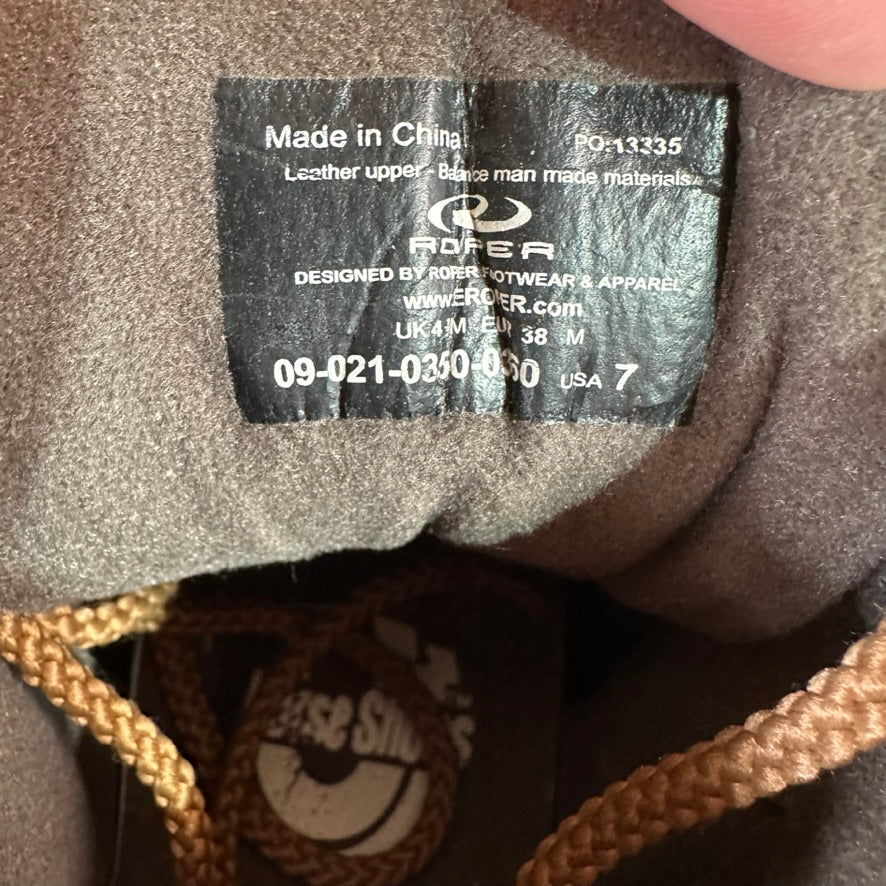 Roper Boots Womens Size 7 Brown Leather Lace Up Ankle Kiltie Horseshoes Western