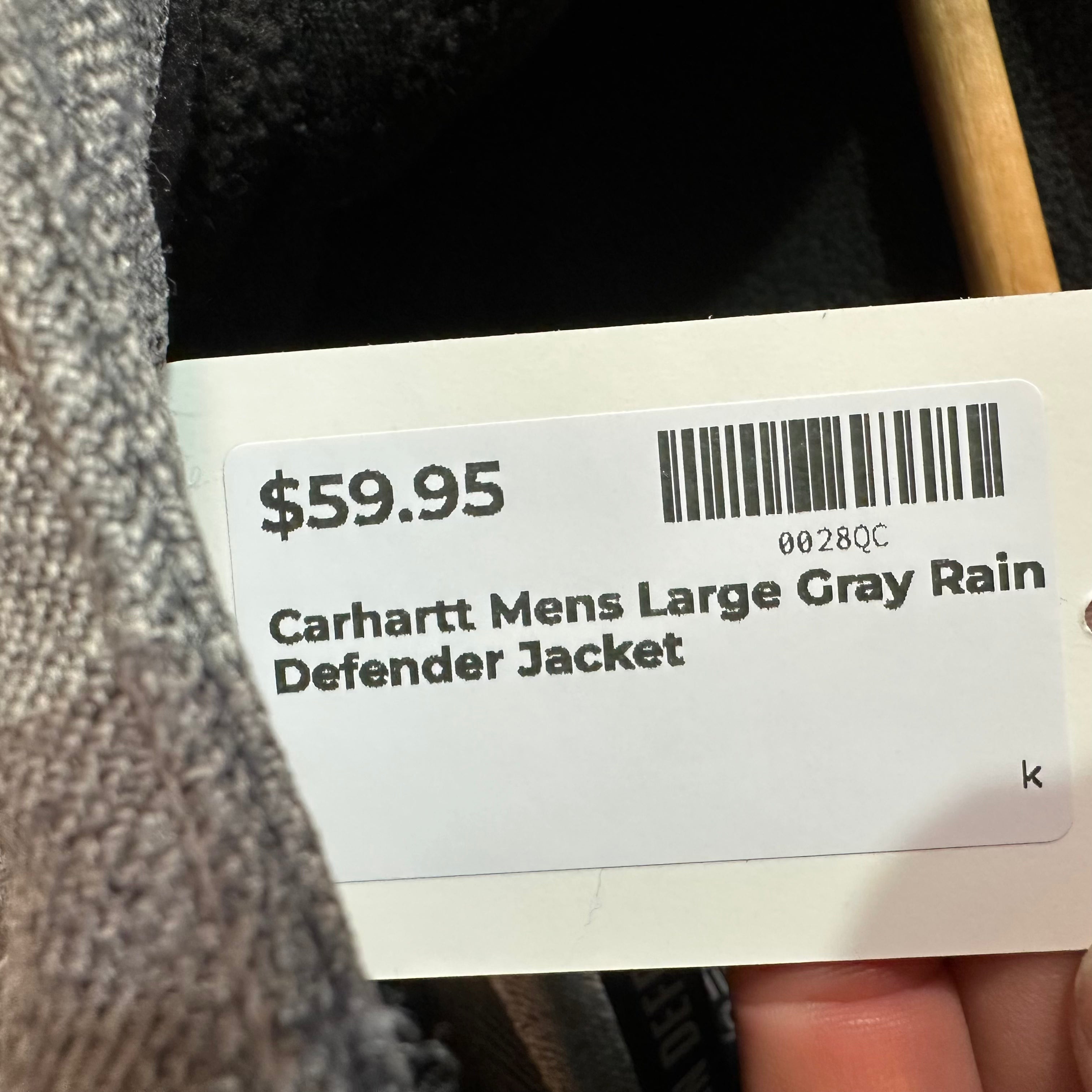 Carhartt Mens Large Gray Rain Defender Jacket