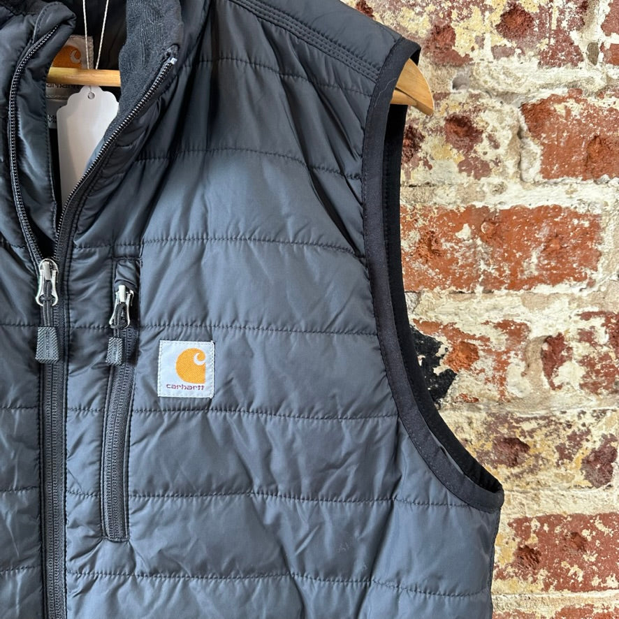 Carhartt Puffer Vest Rain Defender Mens Large Black Zip Up Relaxed