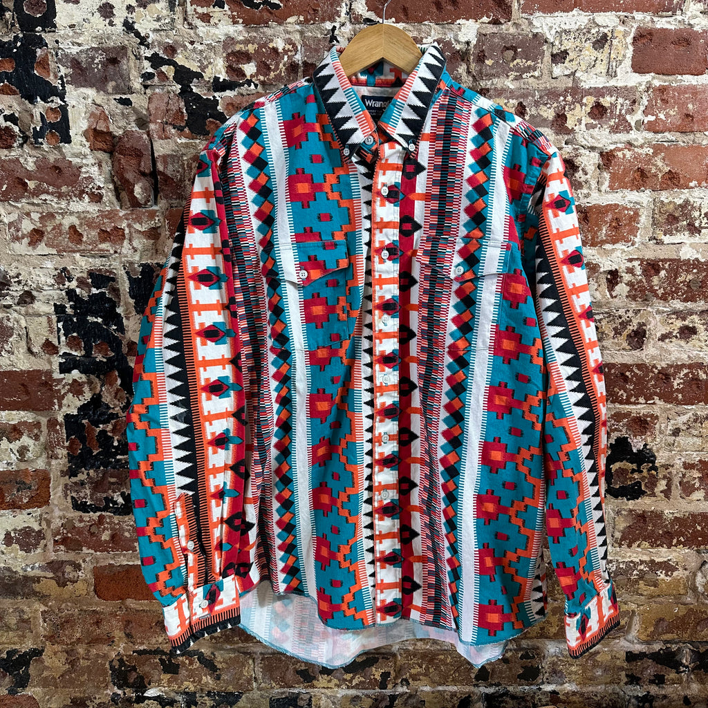 VTG Wrangler Men's Large Aztec Western Shirt
