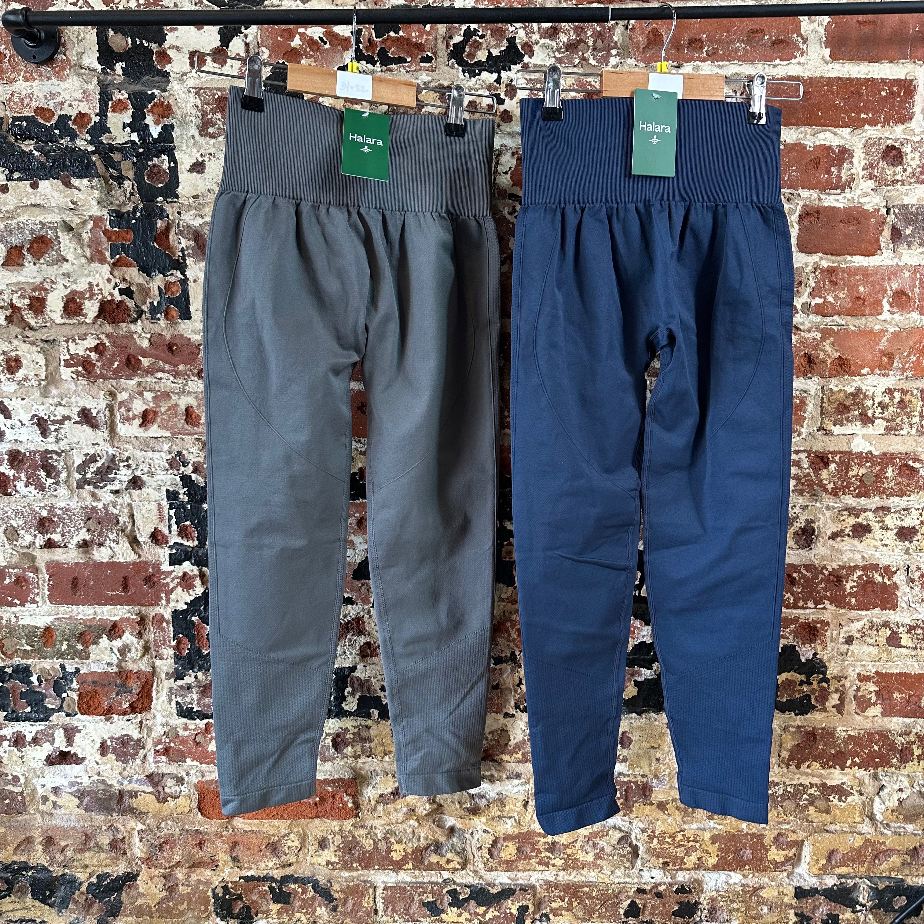 Lot of 2 Halara Womens Large Gray & Blue Leggings NEW