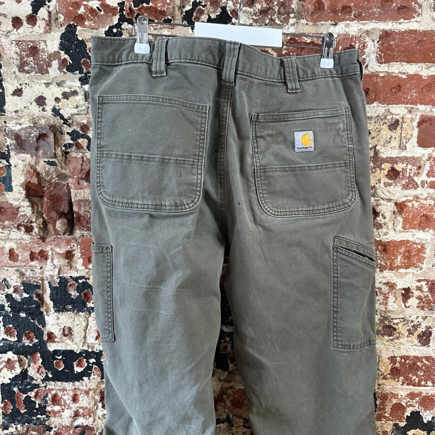 Carhartt Mens 38x34 Green Double Knee Pants