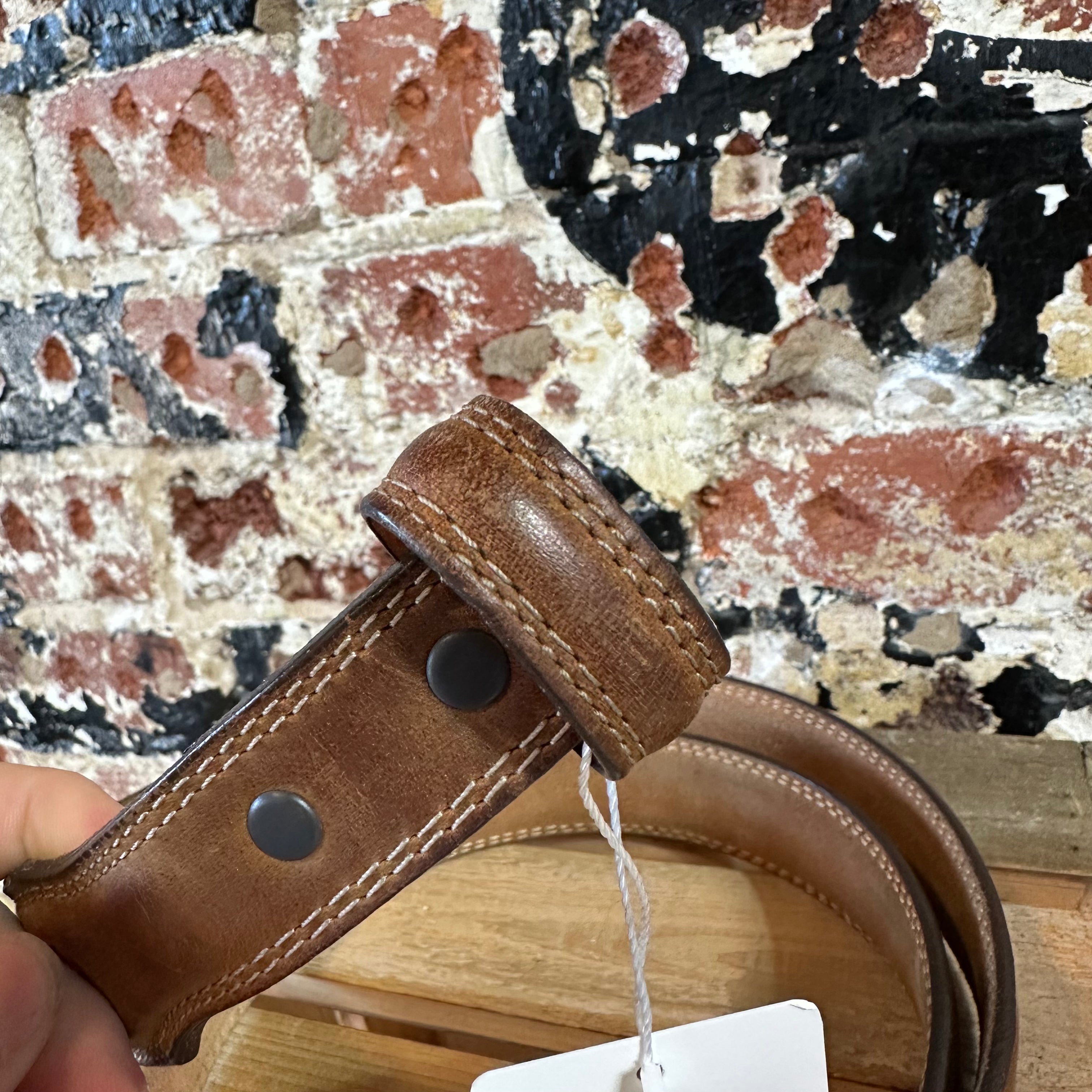Justin top Grain Cowhide Brown Belt Mens 44