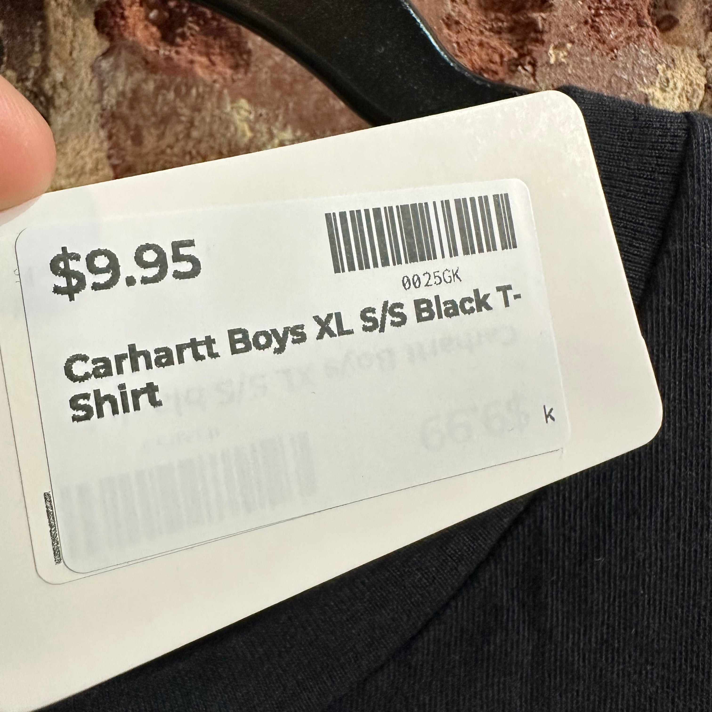 Carhartt Short Sleeve Black Camo Logo T-Shirt Boys XL Outdoor Hunting