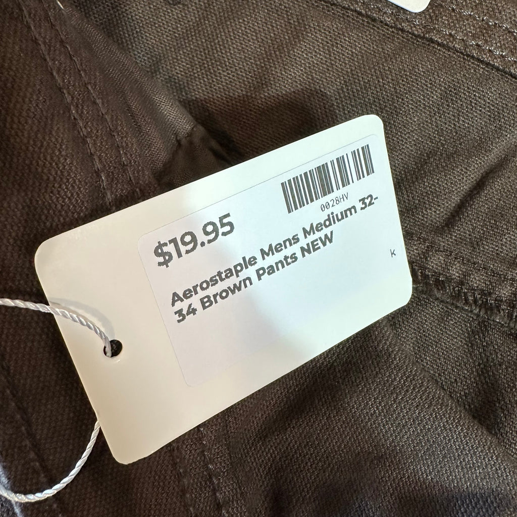 Aerostaple Mens Medium Brown Pants NEW