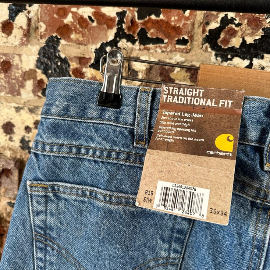 Carhartt B18 Blue Jeans Mens 35x34 NEW