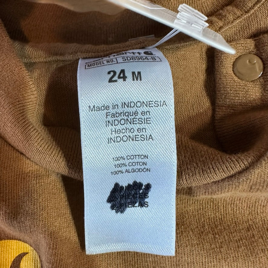 Carhartt Short Sleeve Brown Bodysuit one piece Cotton Boys 24M Explore More