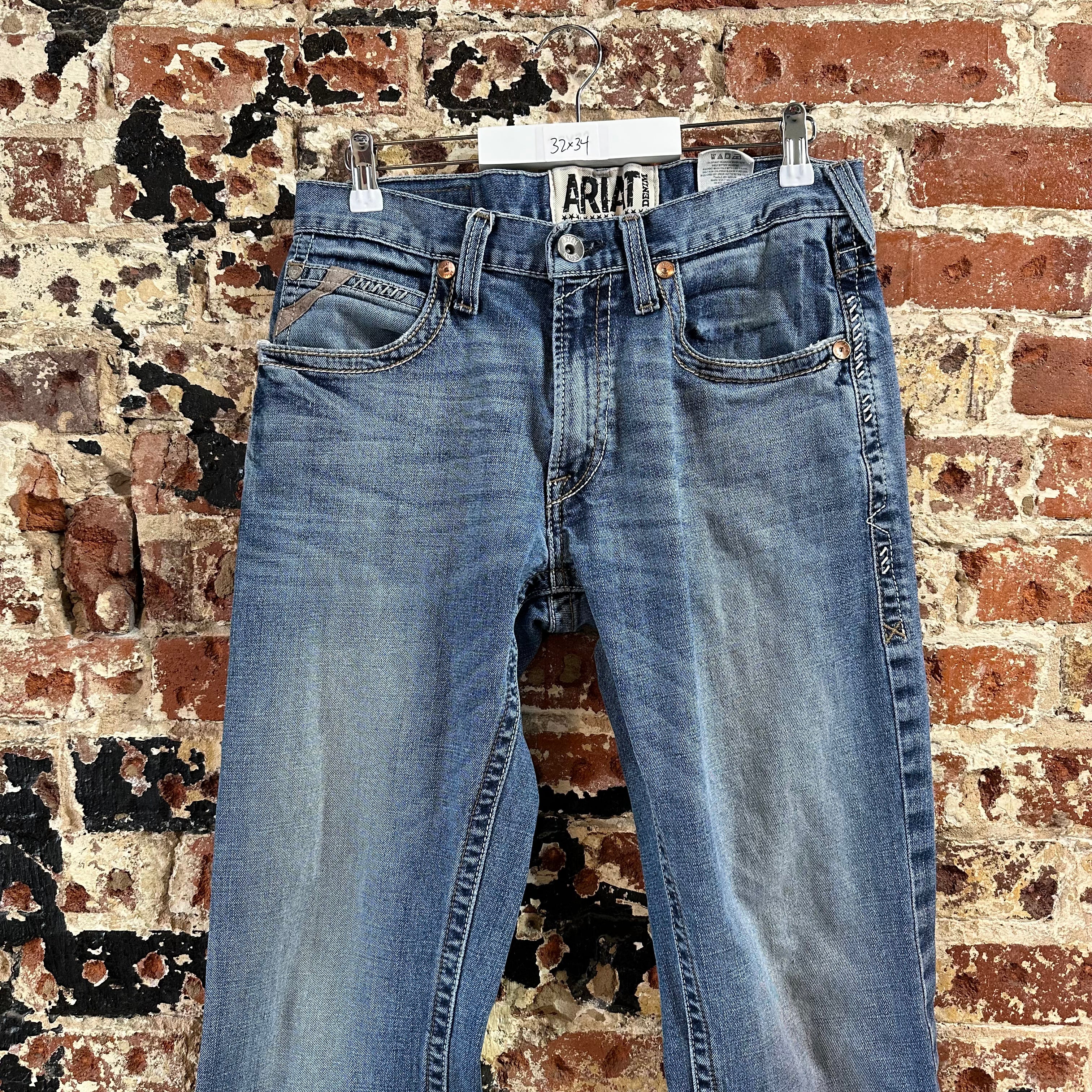 Ariat M5 Slim Straight Blue Jeans Men's 32x34 Western Cowboy