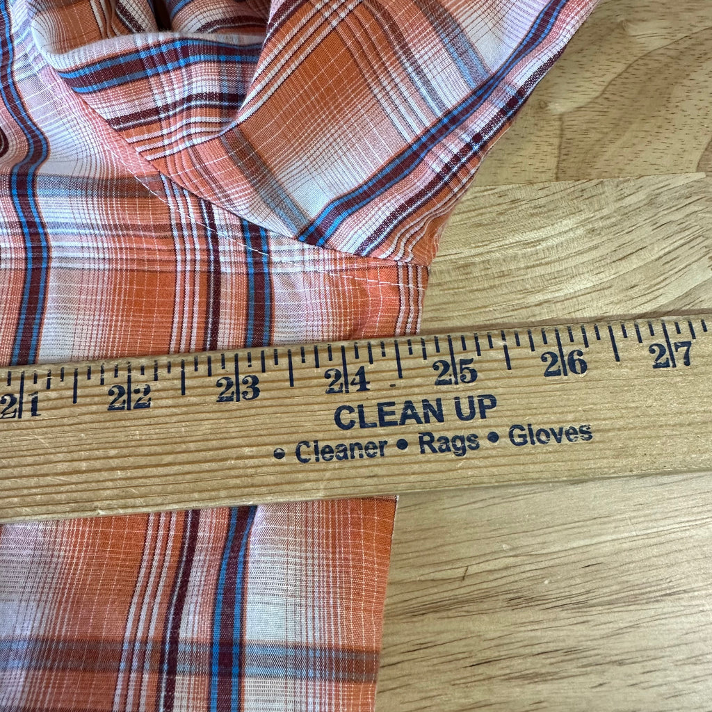 Wrangler Shirt Mens XL Long Sleeve Button Pocket Rockabilly Western Snap Orange