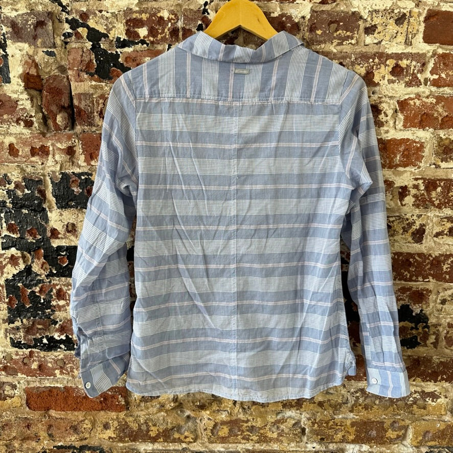 Columbia Womens XS Long Sleeve Casual Shirt Button Up Blue White