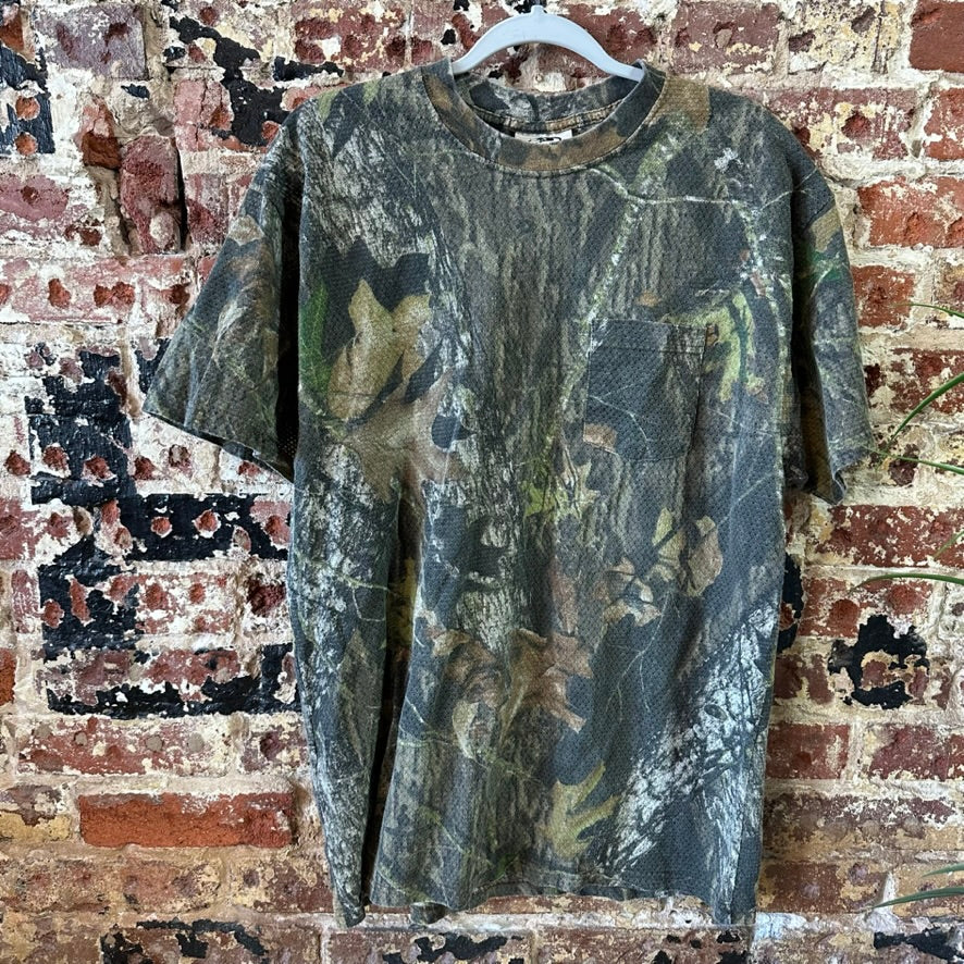Vintage Mossy Oak Camo Mens XL T-Shirt Short sleeve pocket tee