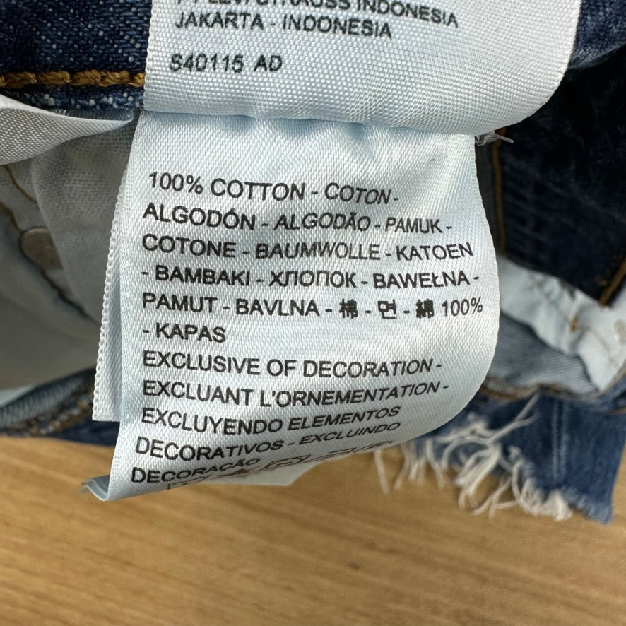 Levi's Cut Off Denim Blue Jean Shorts Womens 32 Distressed - 32x3"