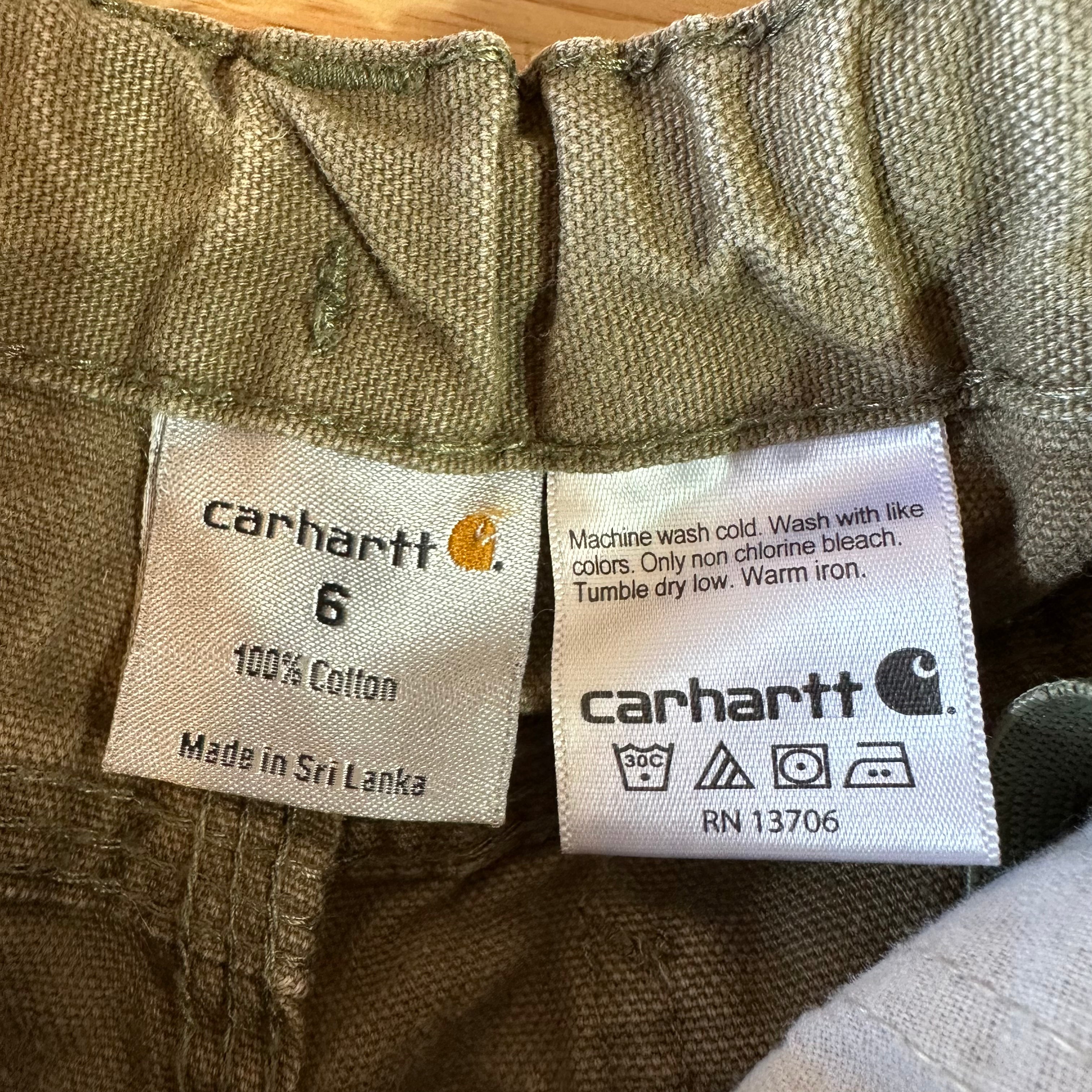 Carhartt Boys Size 6 Carpenter Pants Green 21x19"