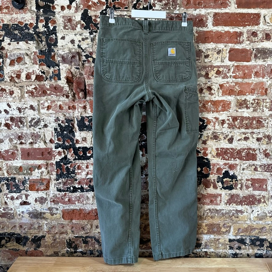 Carhartt Relaxed Fit Pants green rugged canvas work Mens 31x32 MOS