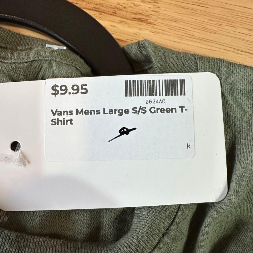 VANS off the wall T-Shirt Mens Large Green Short Sleeve