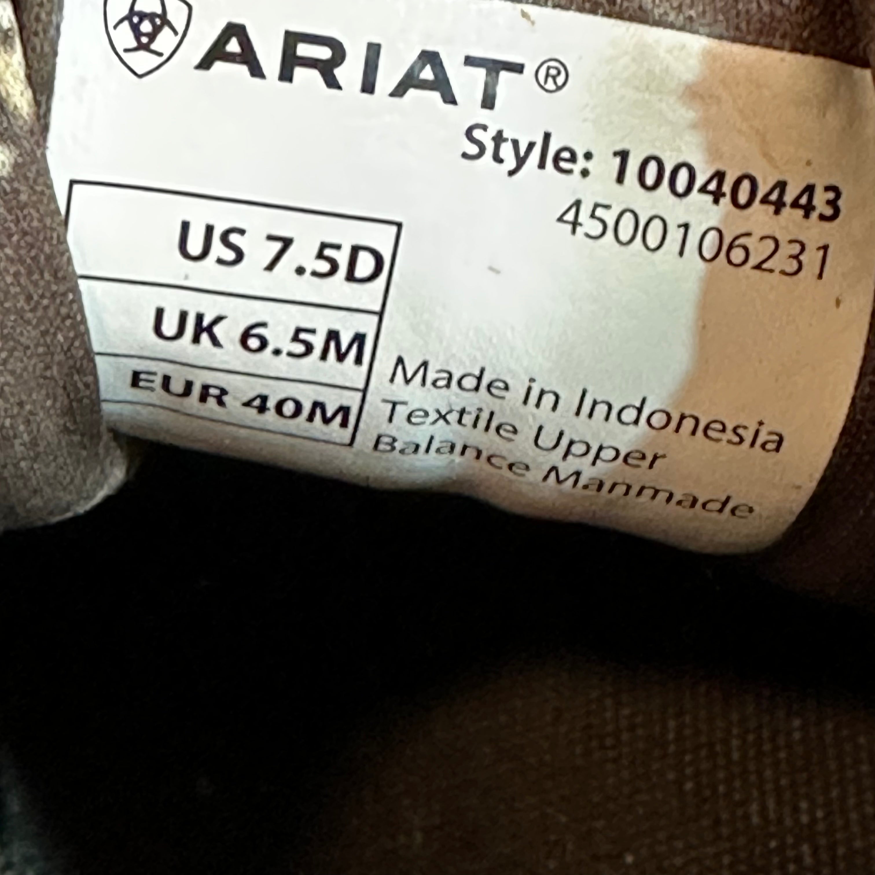 Ariat Mens 7.5 Camo Slip On Shoes