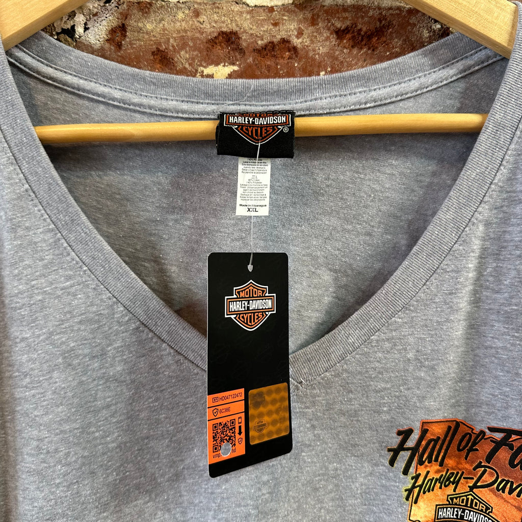 Harley Davidson Women's 2XL Short Sleeve Gray T-Shirt V-Neck NEW
