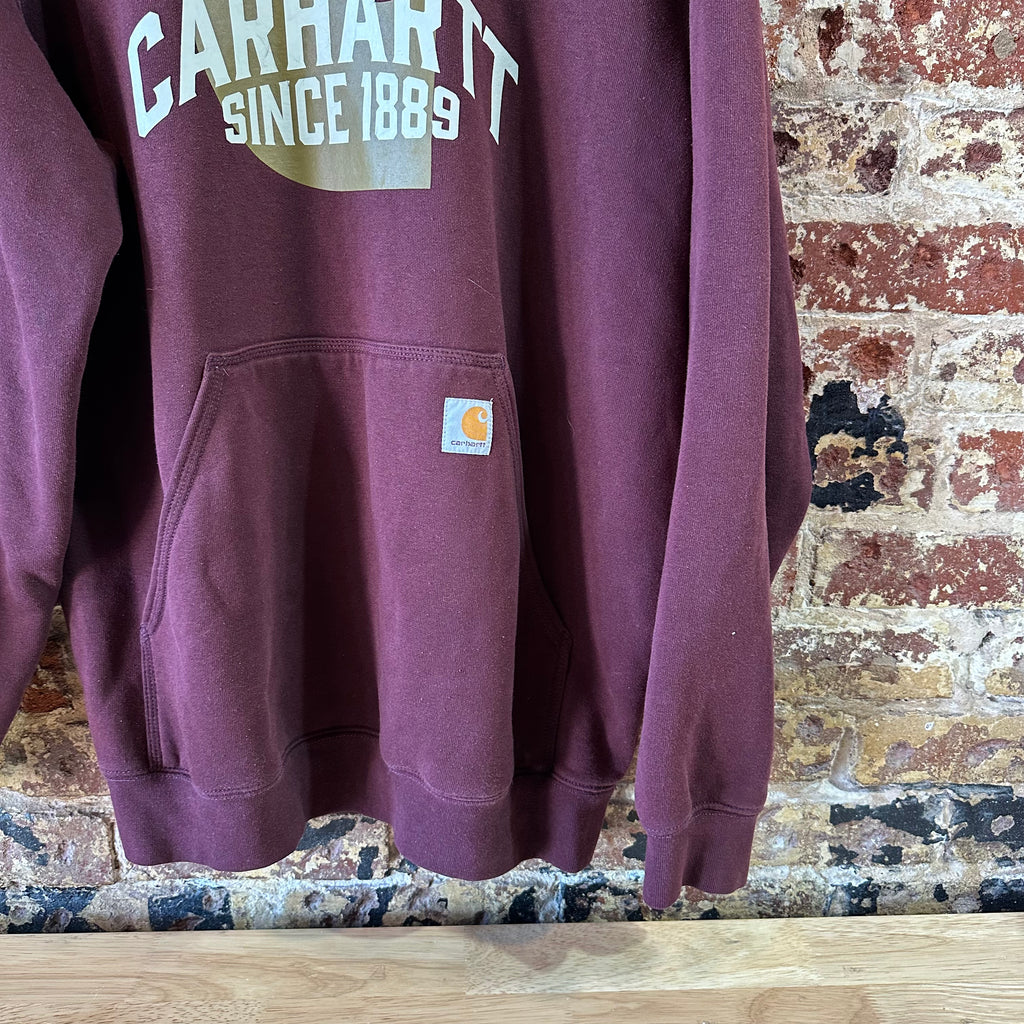 Carhartt Men's Large Graphic Hoodie Loose Fit Workwear Purple