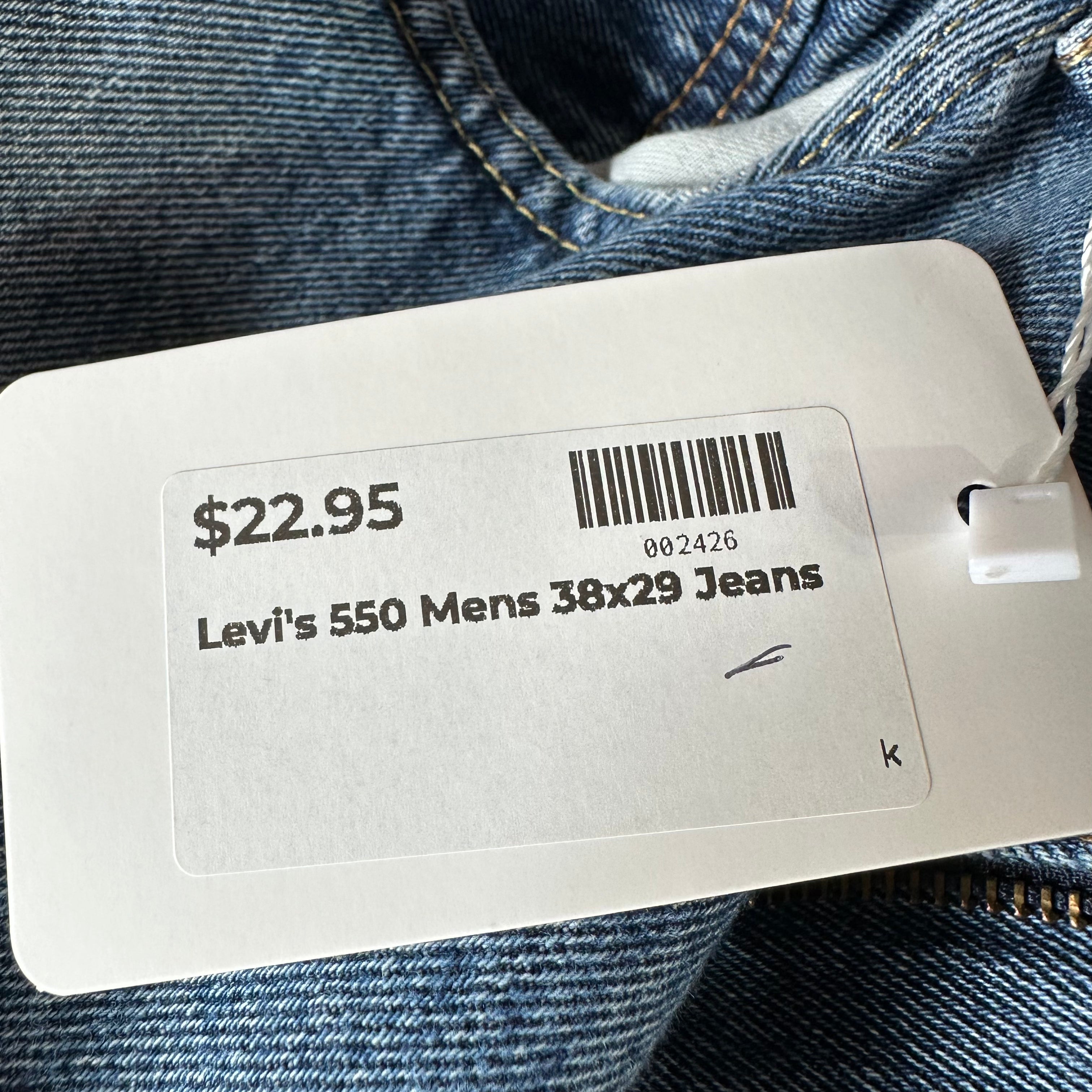 Levi's 550 Mens 38x29 Blue Jeans