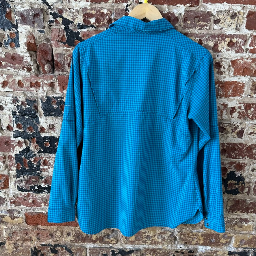 Columbia Womens Medium Long Sleeve Casual Shirt Button Up Blue