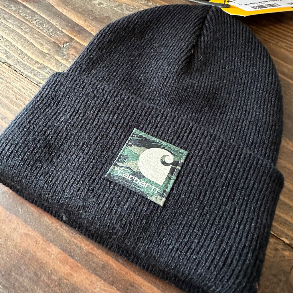 Carhartt TODDLER Beanie Hat Acrylic Winter Pull On Knit Cap black NWT camo logo