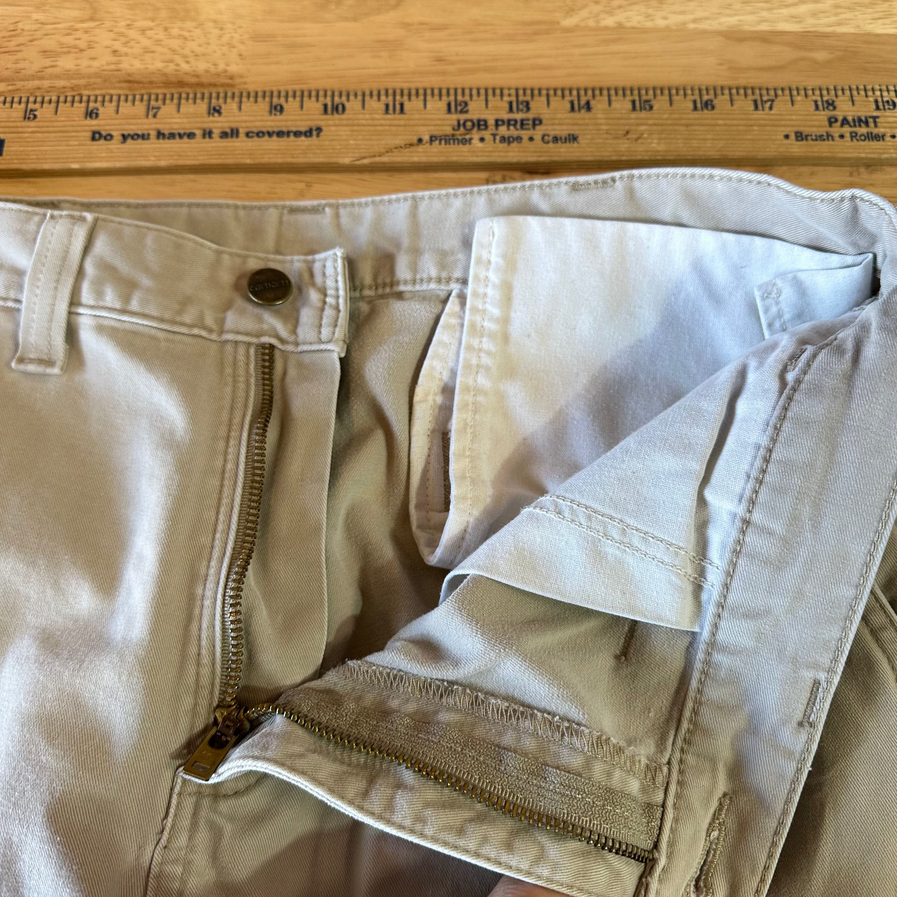 Carhartt tan Relaxed Fit Pants Mens 34x32 canvas work utility
