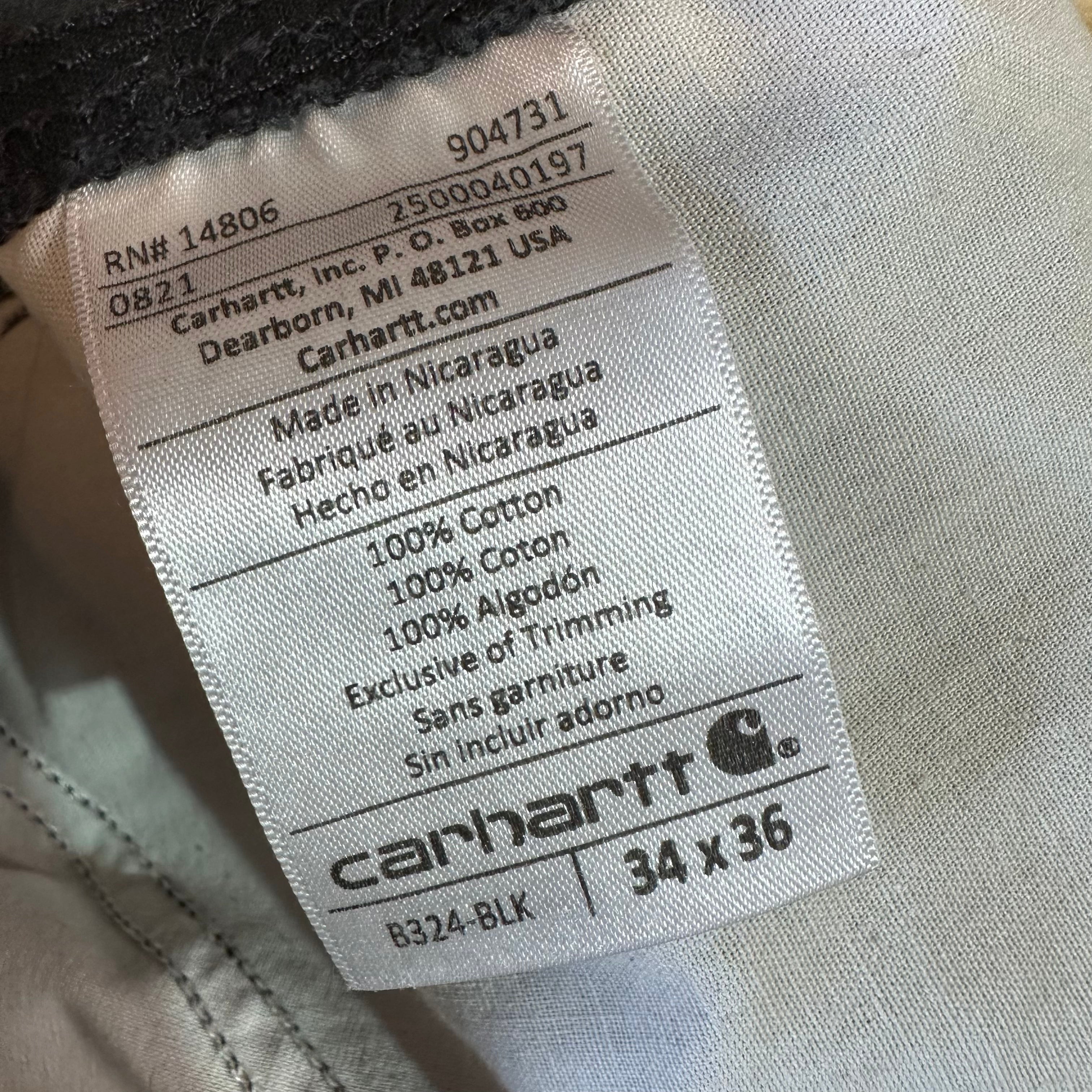 Carhartt Mens 34x36 Black Pants