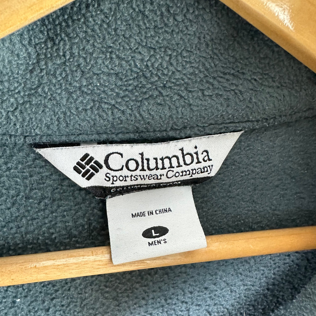 Columbia Vest gray Full Zip Steens Mountain Fleece Outdoor Hiking Mens Large