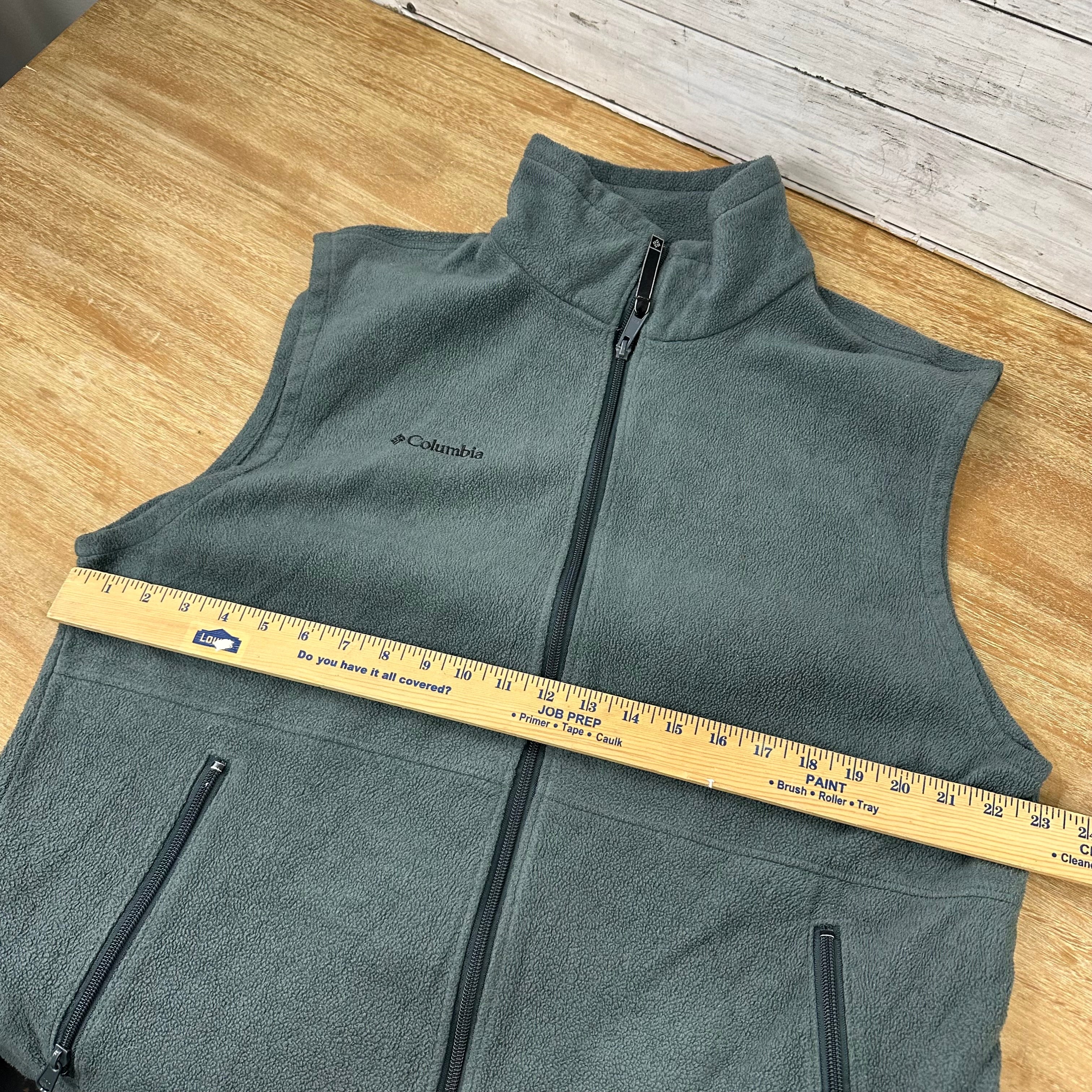 Columbia Vest gray Full Zip Steens Mountain Fleece Outdoor Hiking Mens Large