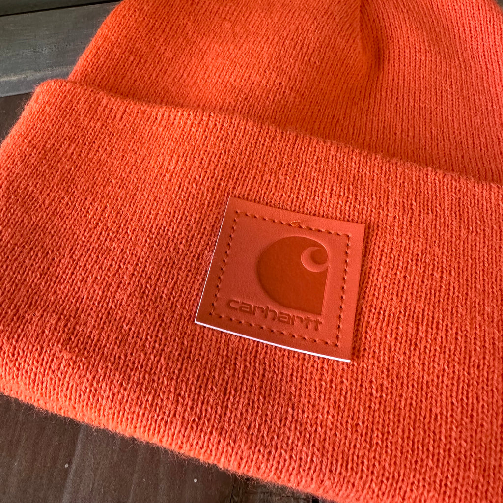 Carhartt Rib Cuffed Knit Beanie Orange NEW Hat One size
