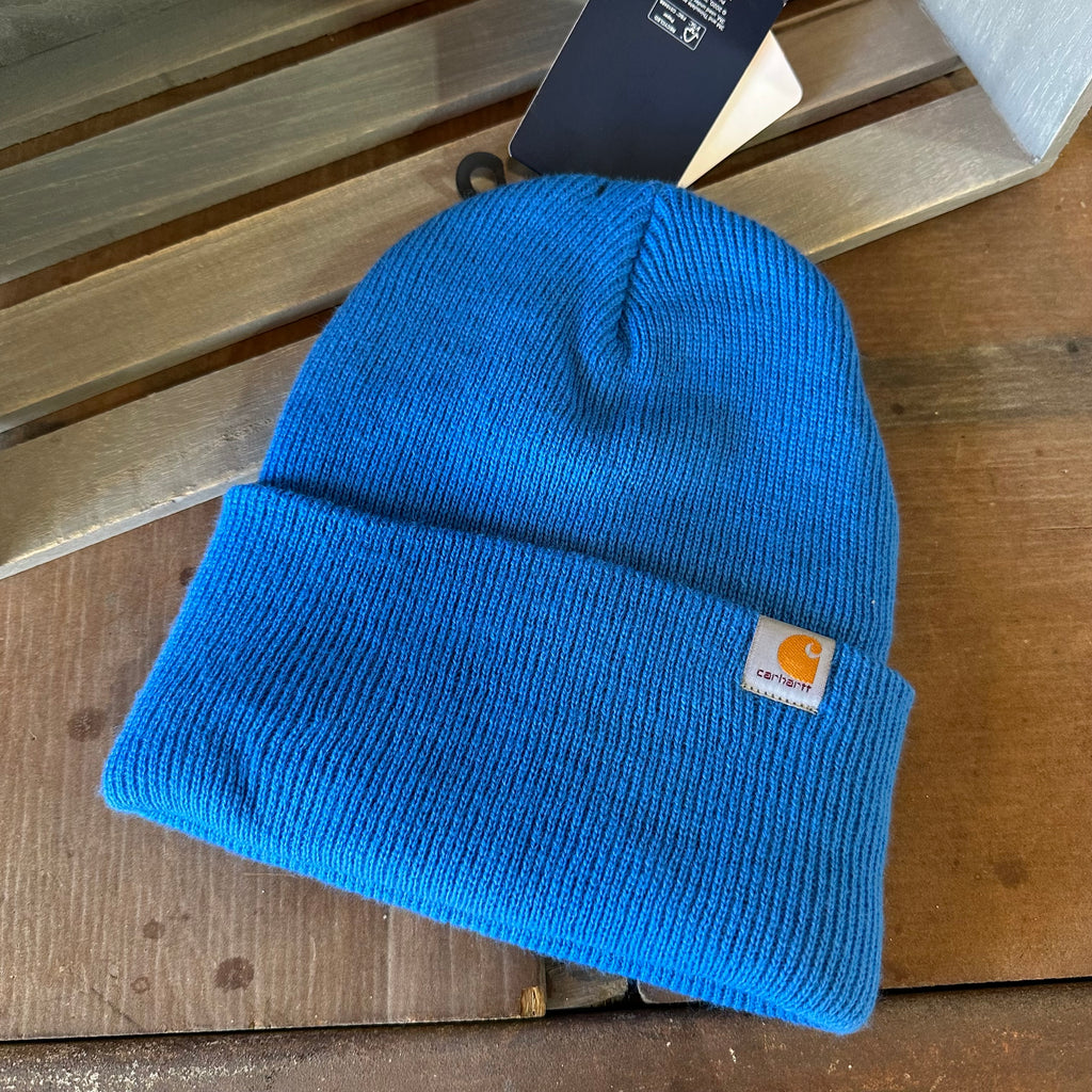 Carhartt Logo Cuffed Beanie Blue NEW Hat One size
