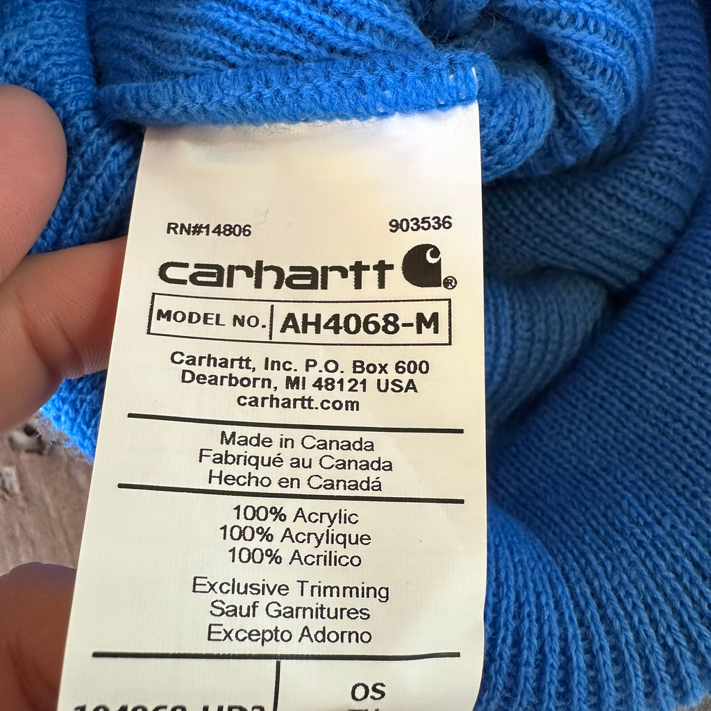 Carhartt Logo Cuffed Beanie Blue NEW Hat One size