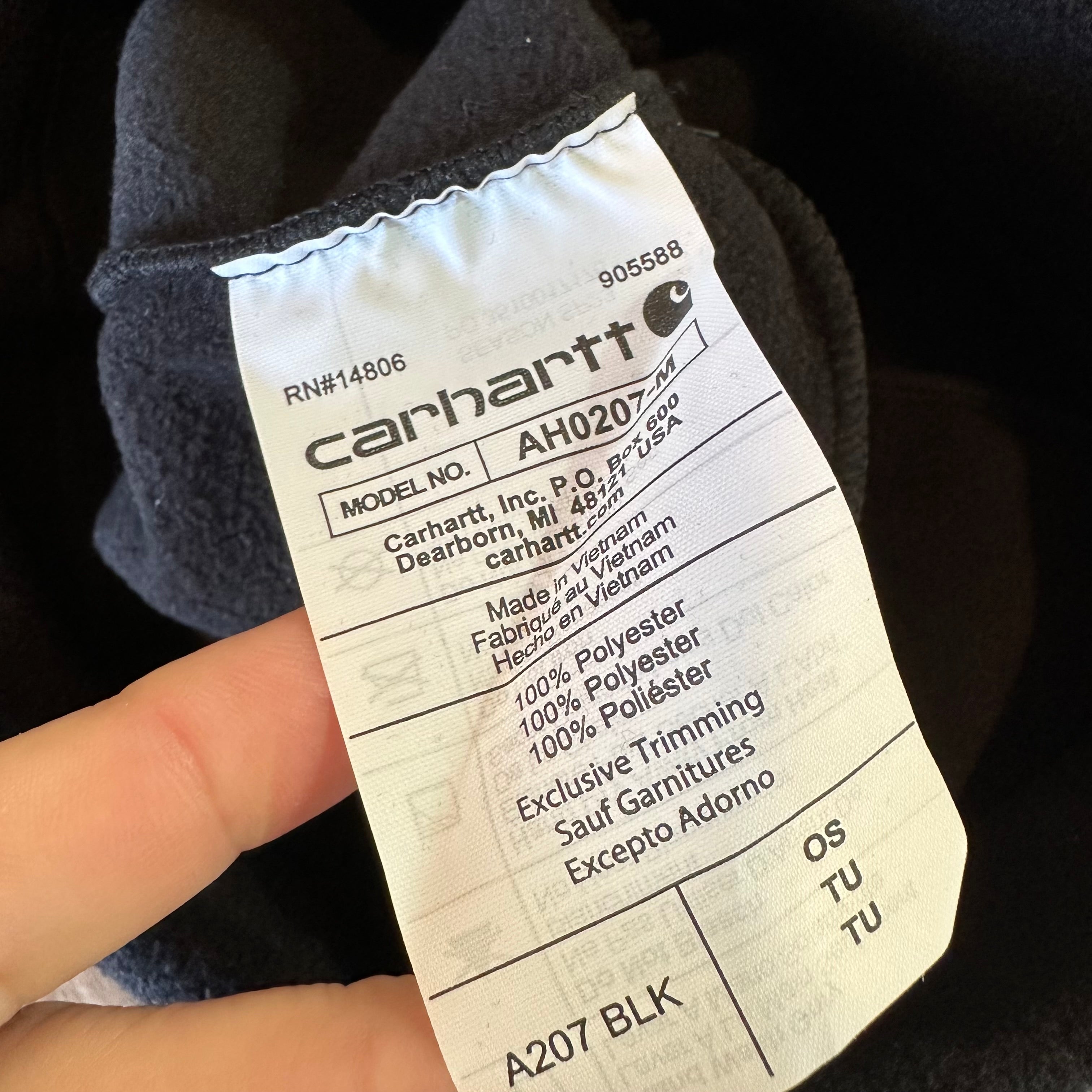 Carhartt A207 BLK Fleece Beanie Black NEW Hat One size