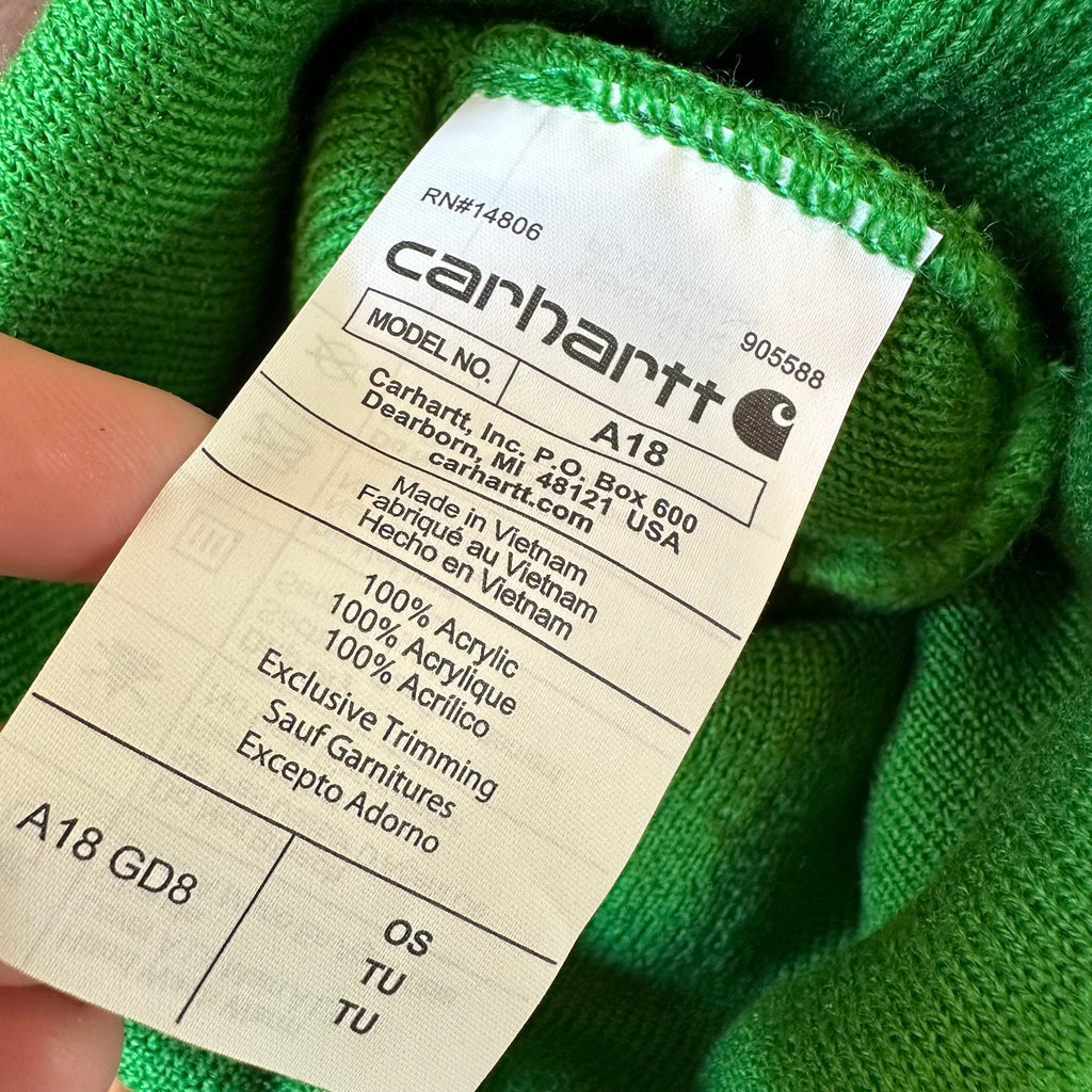 Carhartt A18 Rib Knit Beanie Green NEW Hat One size