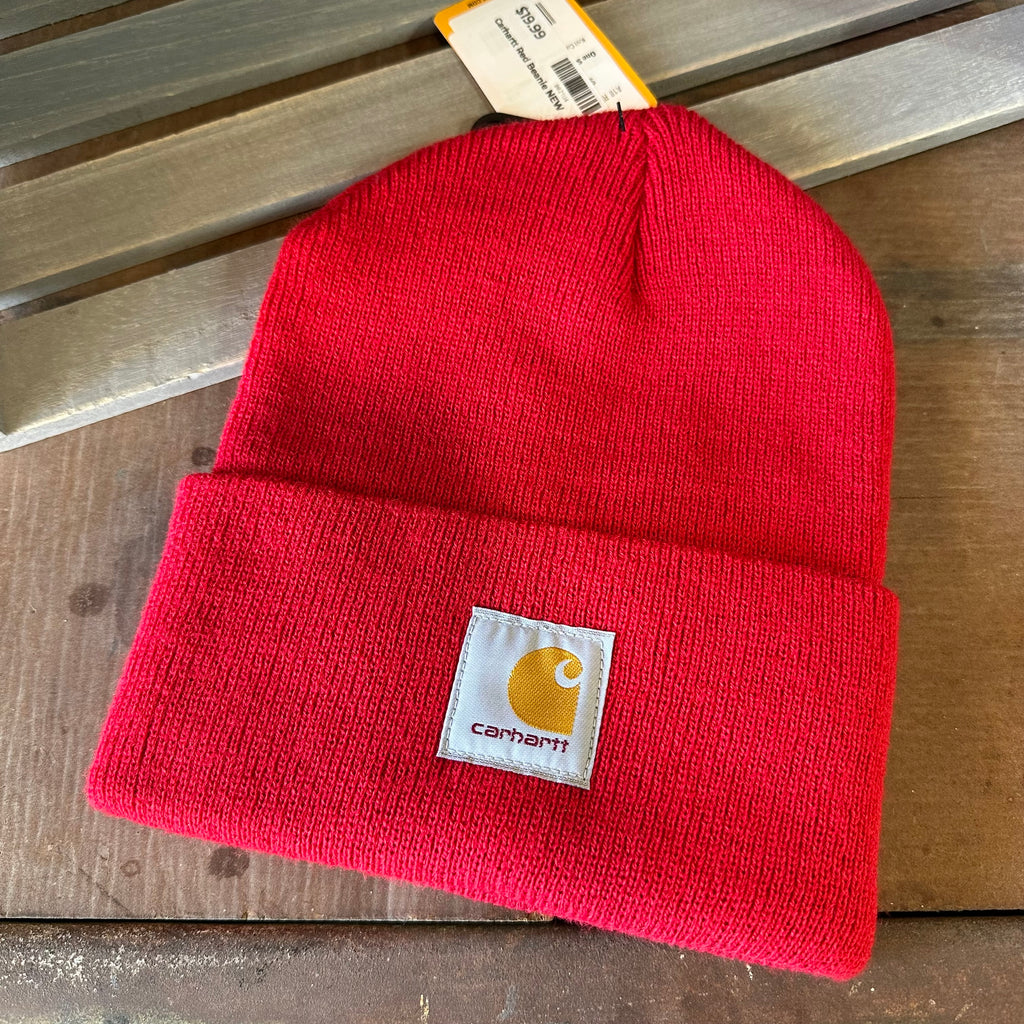 Carhartt A18 Rib Knit Beanie Red NEW Hat One size