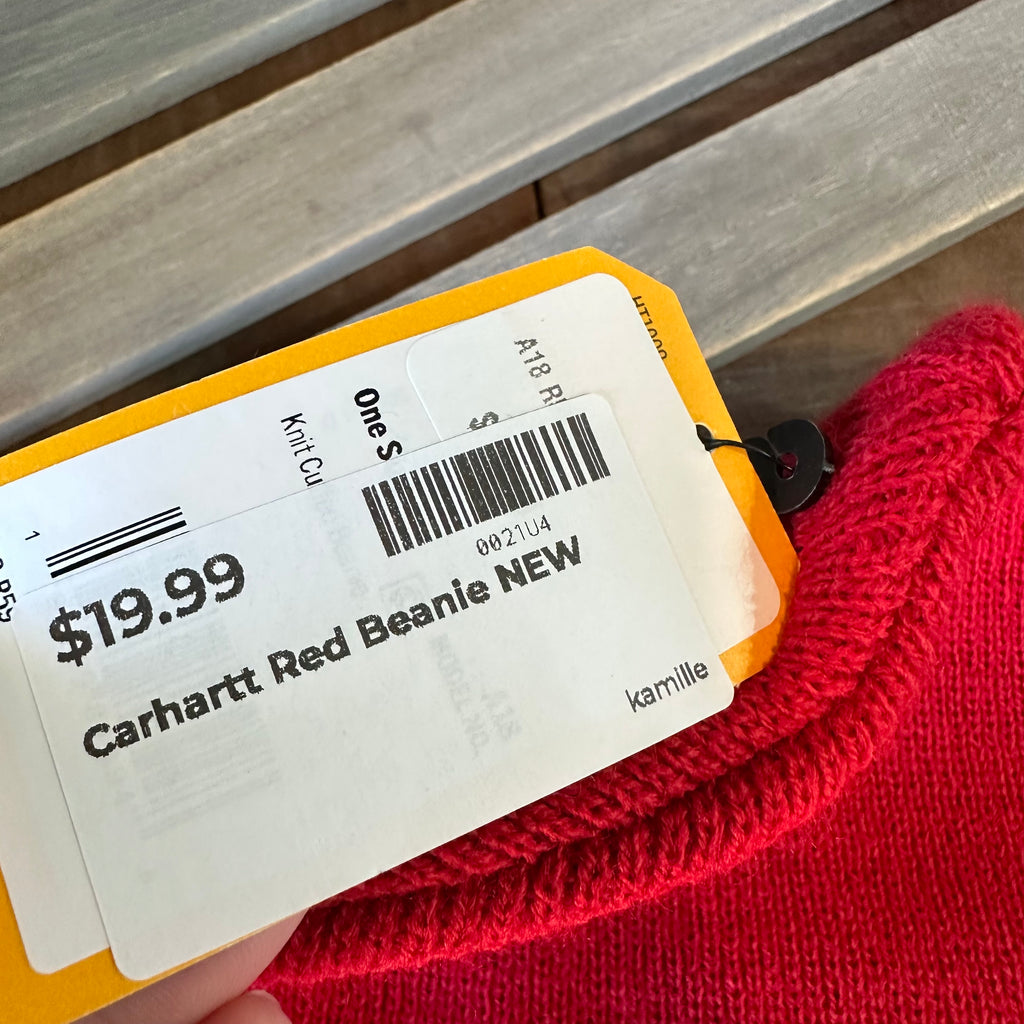 Carhartt A18 Rib Knit Beanie Red NEW Hat One size