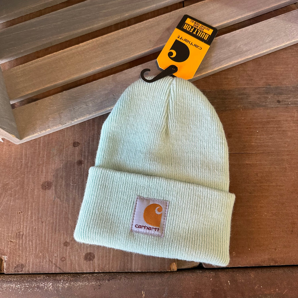 Carhartt TODDLER Beanie Hat Acrylic Winter Pull On Knit Cap NWT Aqua Blue&nbsp;
