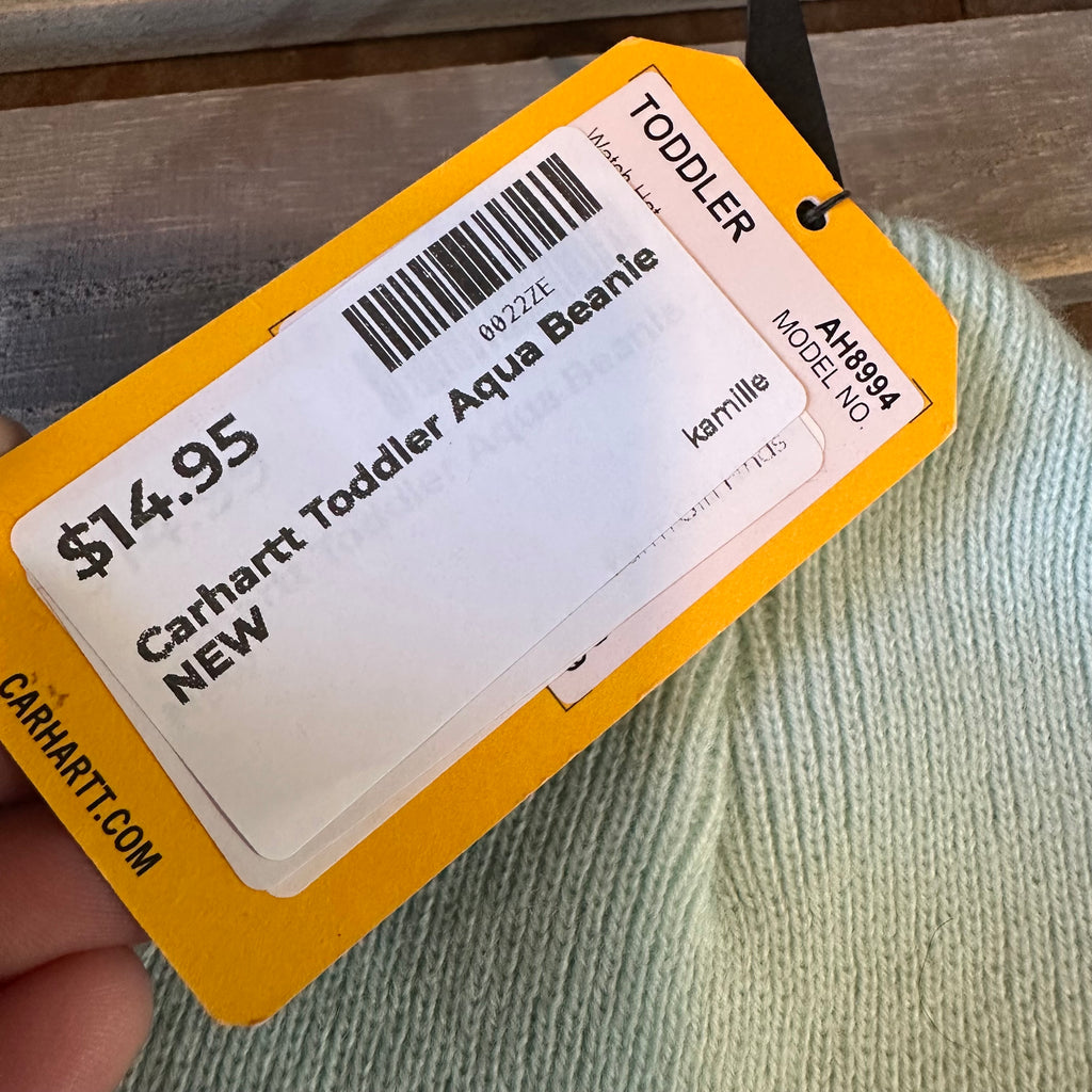 Carhartt TODDLER Beanie Hat Acrylic Winter Pull On Knit Cap NWT Aqua Blue&nbsp;