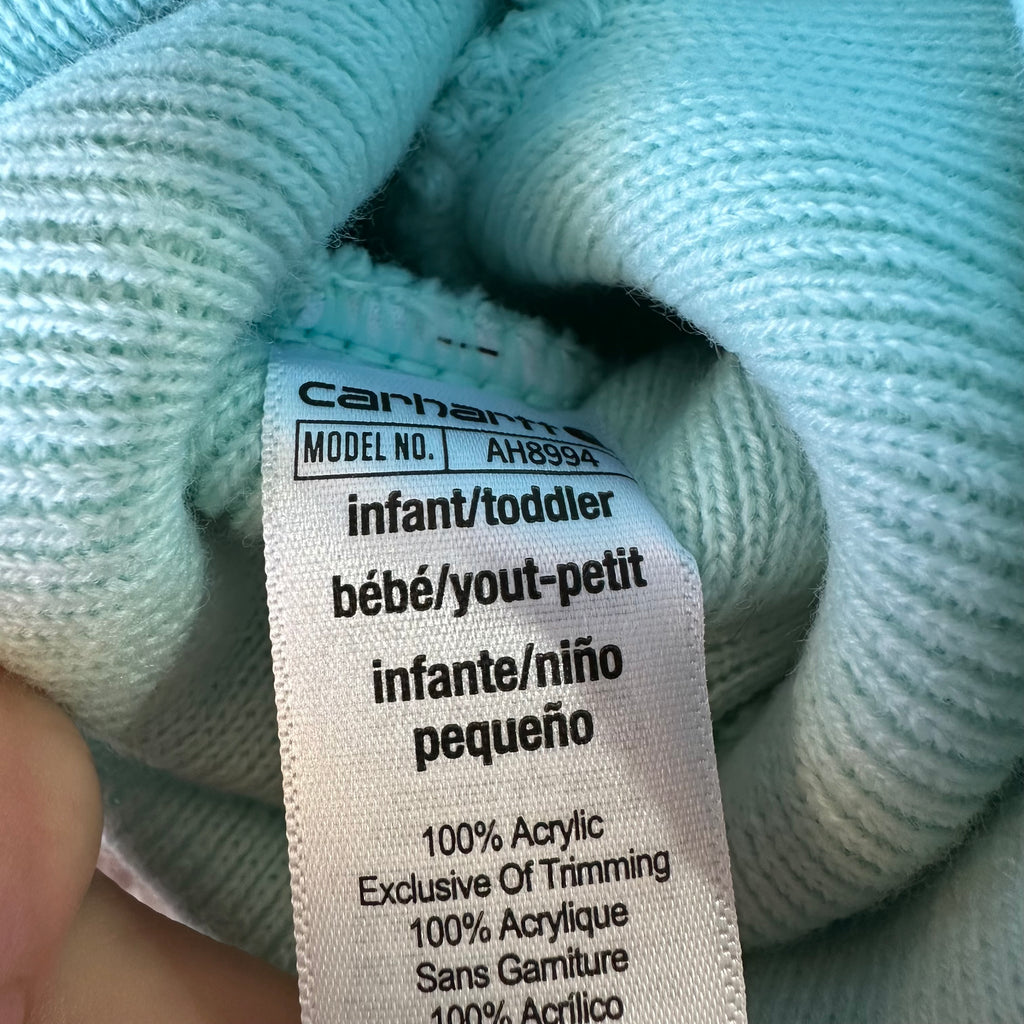 Carhartt TODDLER Beanie Hat Acrylic Winter Pull On Knit Cap NWT Aqua Blue&nbsp;