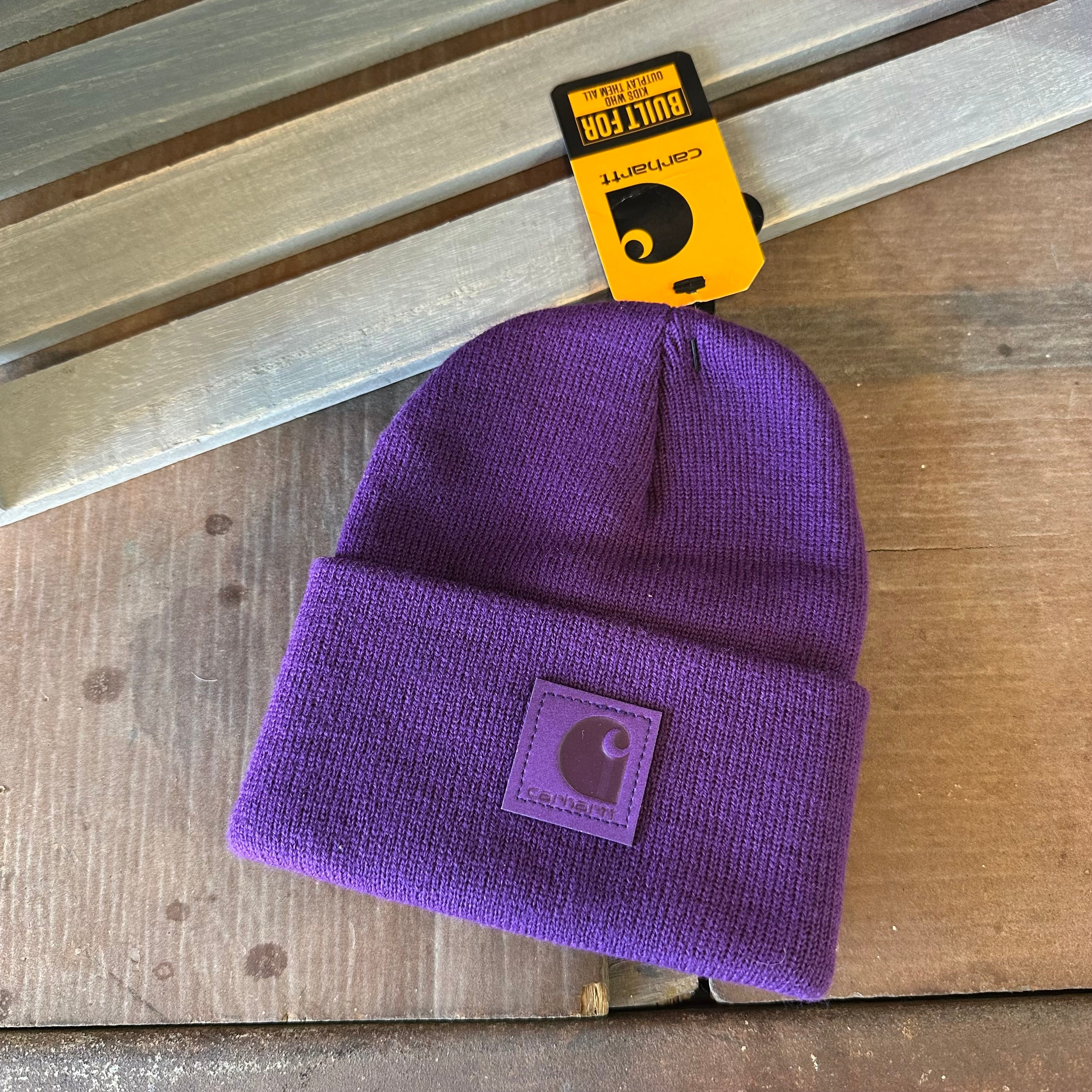 Carhartt TODDLER Beanie Hat Acrylic Winter Pull On Knit Cap Crown Jewel Purple&nbsp;