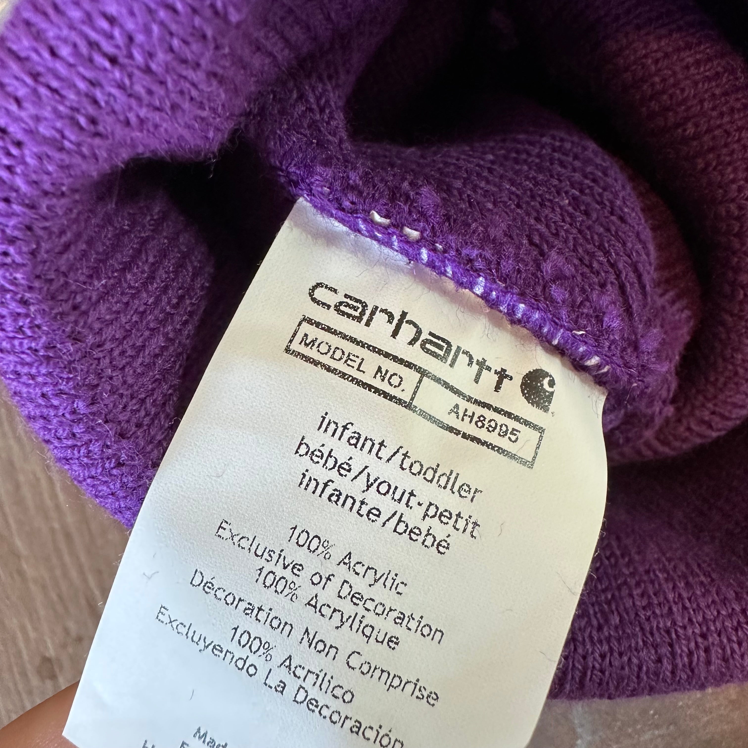 Carhartt TODDLER Beanie Hat Acrylic Winter Pull On Knit Cap Crown Jewel Purple&nbsp;