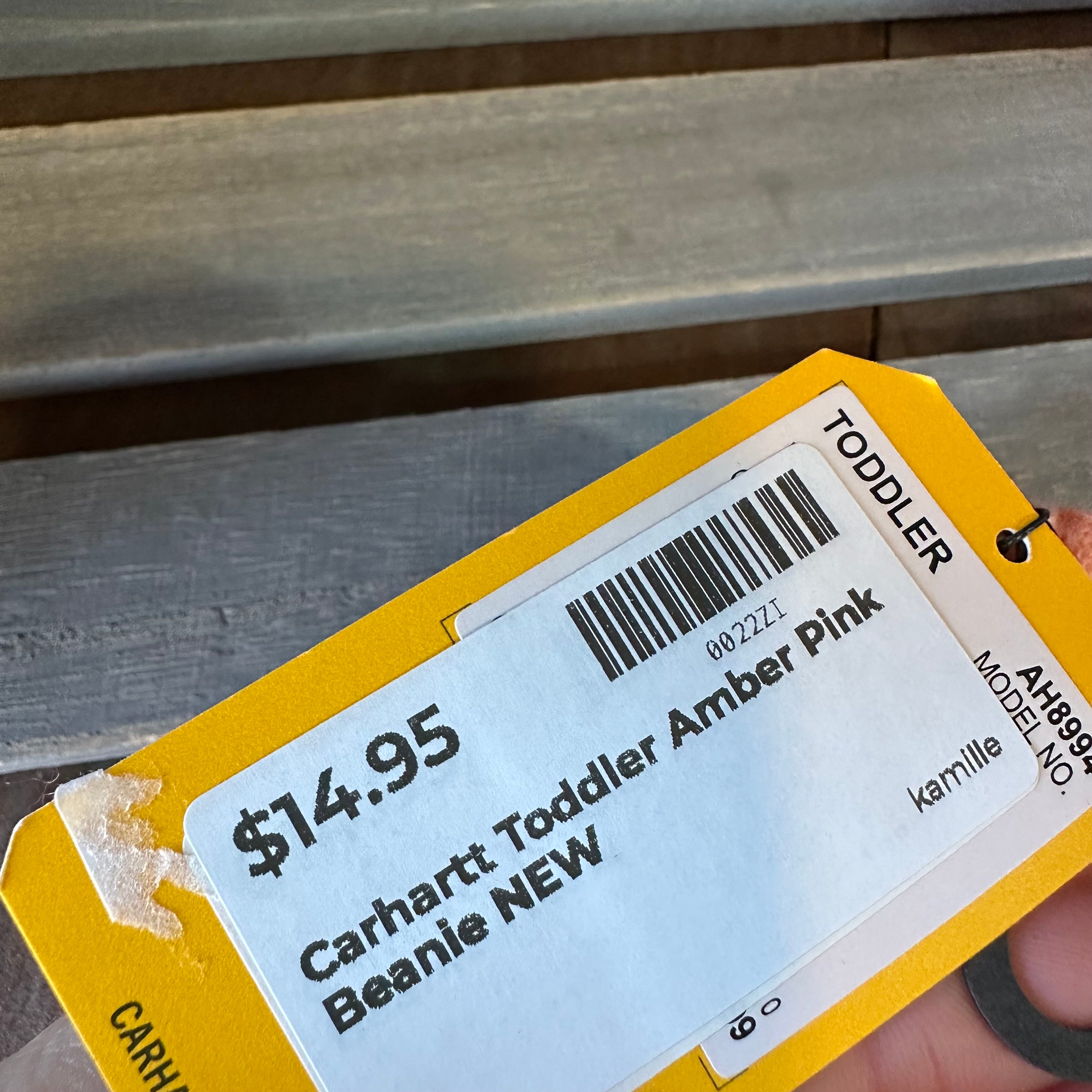 Carhartt TODDLER Beanie Hat Acrylic Winter Pull On Knit Cap NWT Amber pink