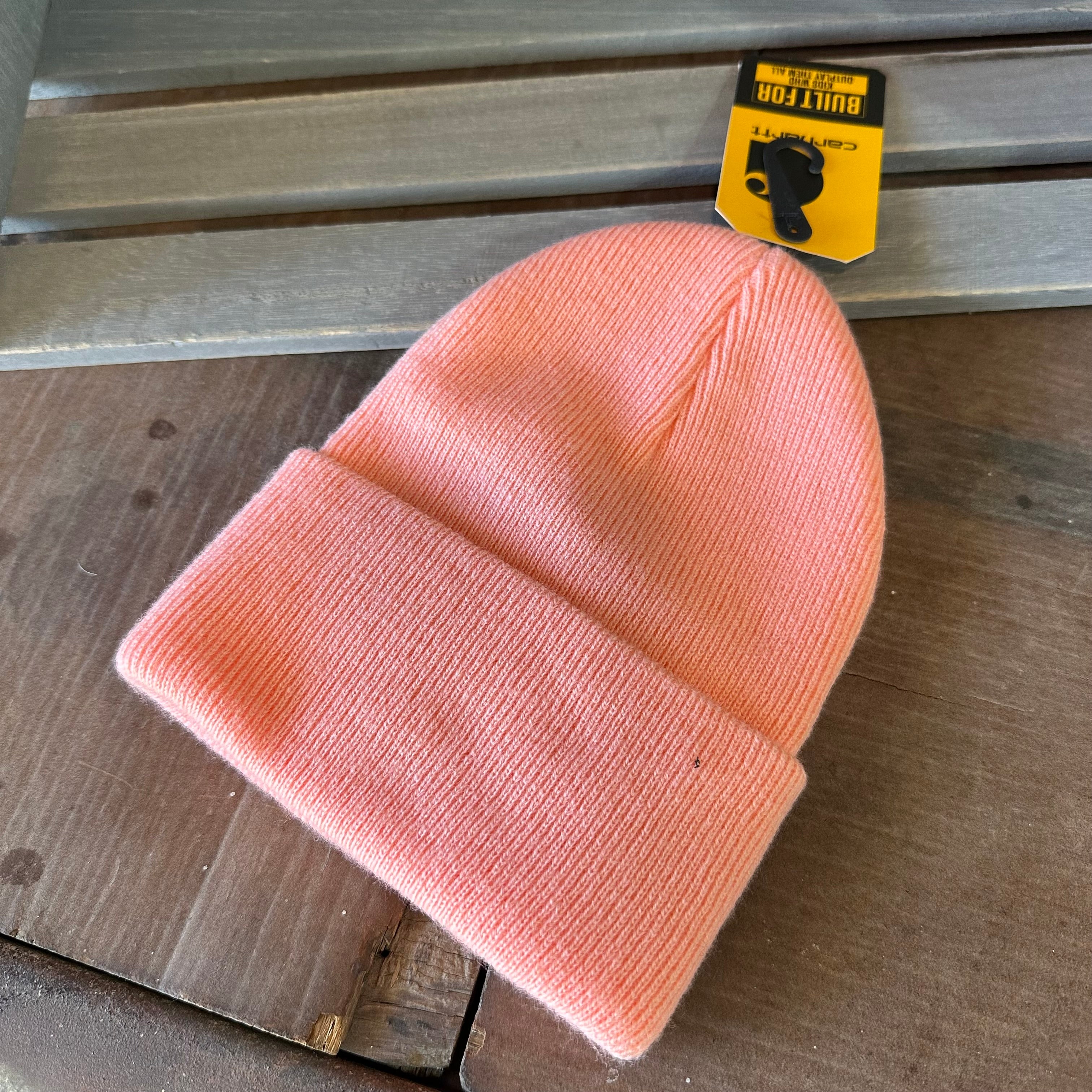 Carhartt TODDLER Beanie Hat Acrylic Winter Pull On Knit Cap NWT Amber pink