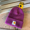 Carhartt TODDLER Beanie Hat Acrylic Winter Pull On Knit Cap Purple&nbsp;