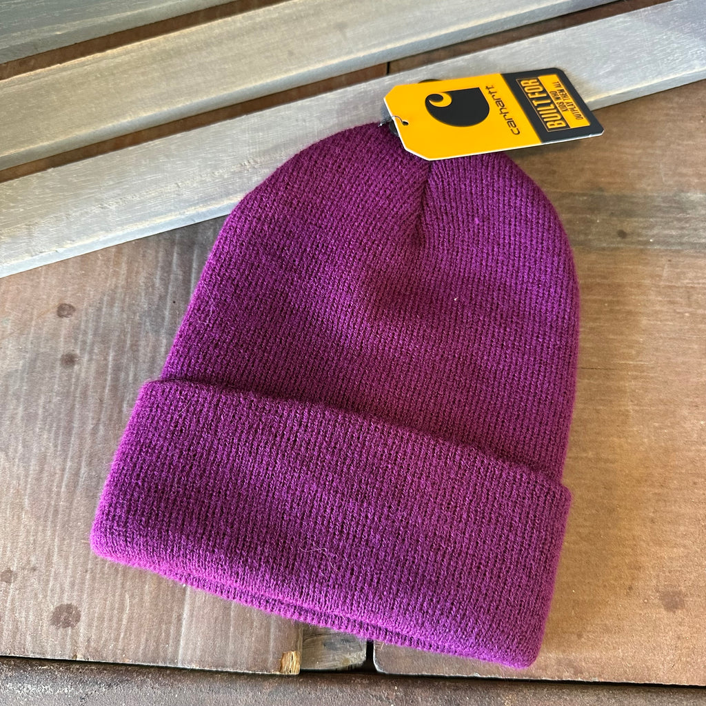 Carhartt TODDLER Beanie Hat Acrylic Winter Pull On Knit Cap Purple&nbsp;