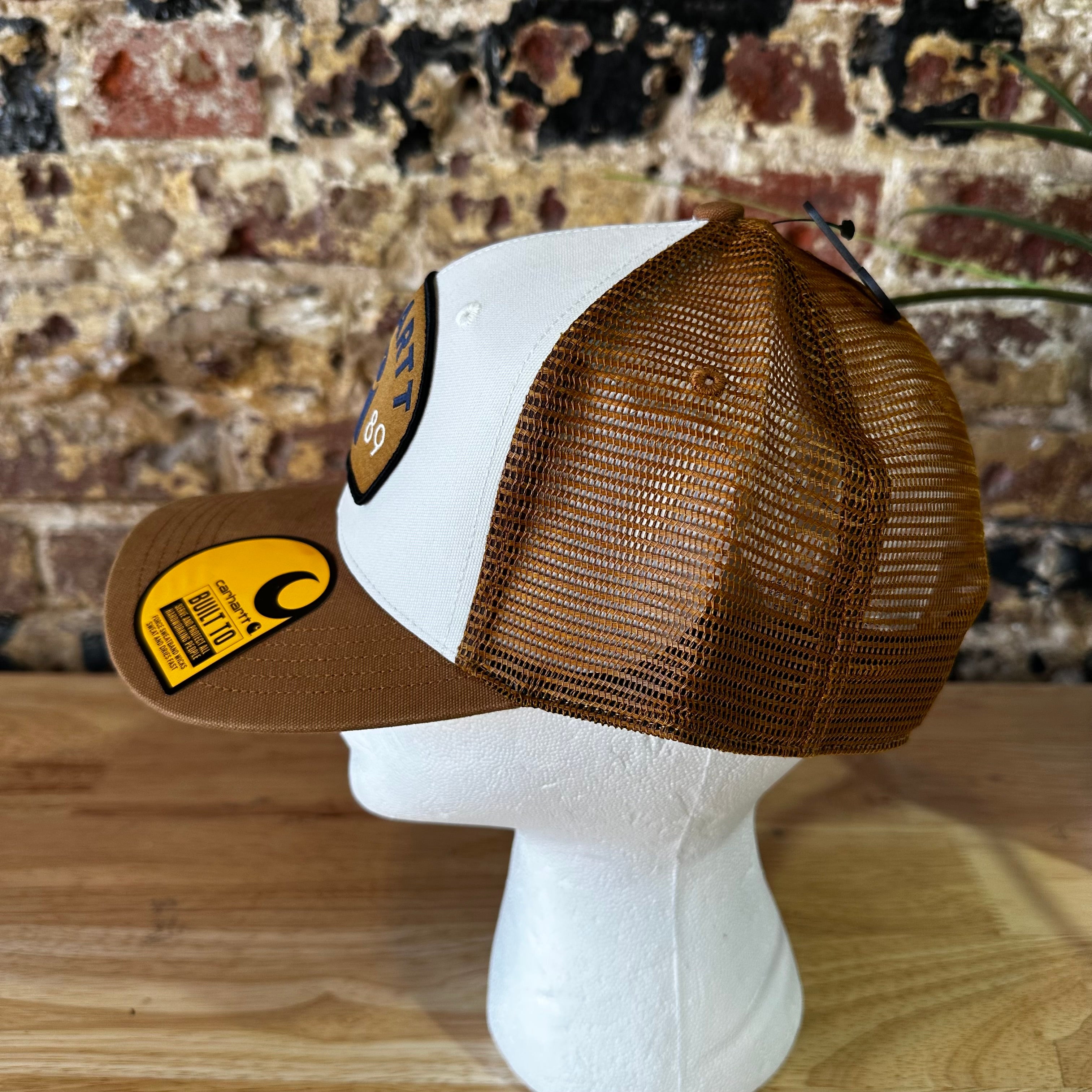 Carhartt Brown White 1889 Trucker Snap Mesh Back Hat New
